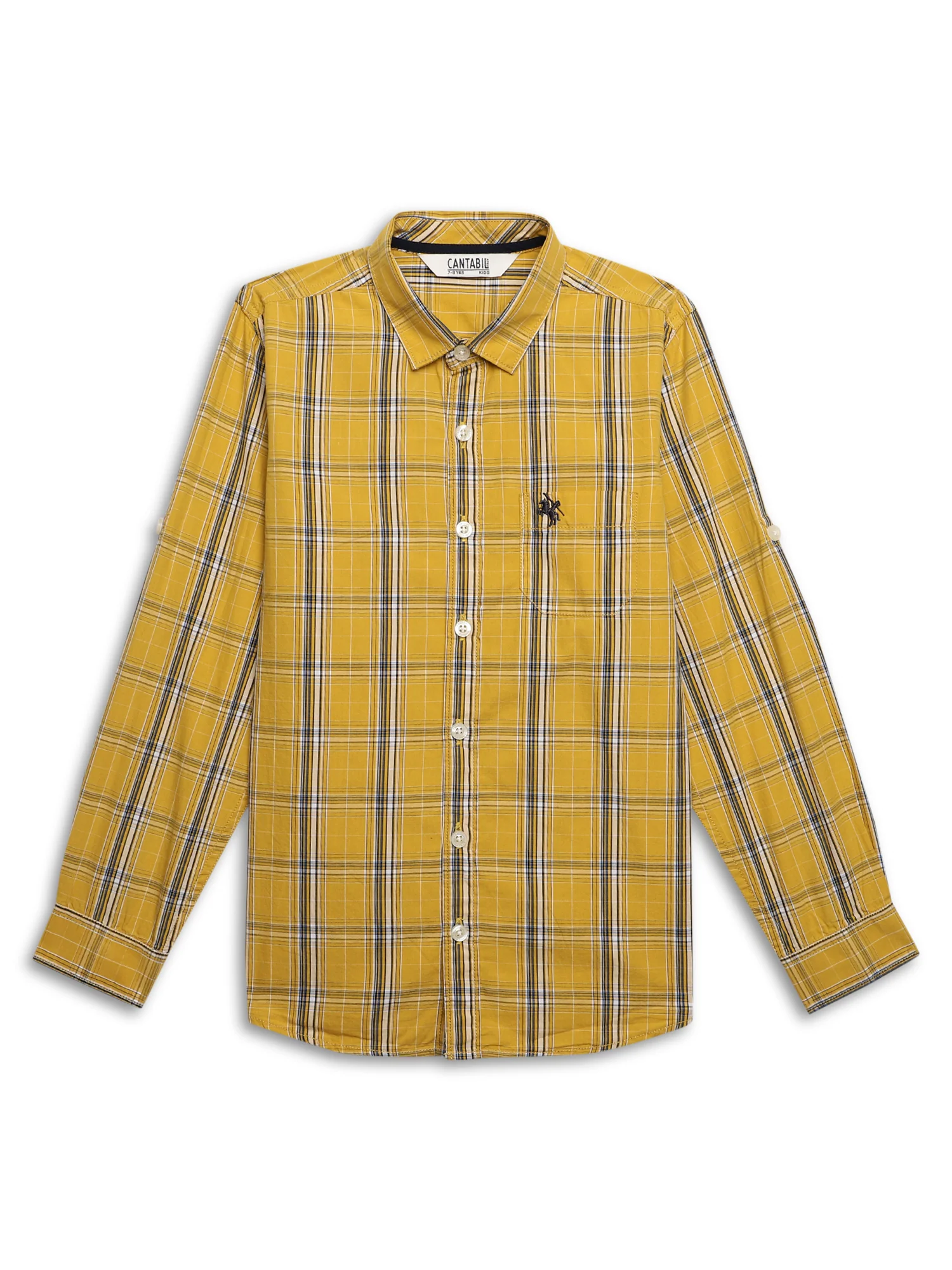 Boys Casual Mustard Full Sleeve with Tab  Shirt - Image 3