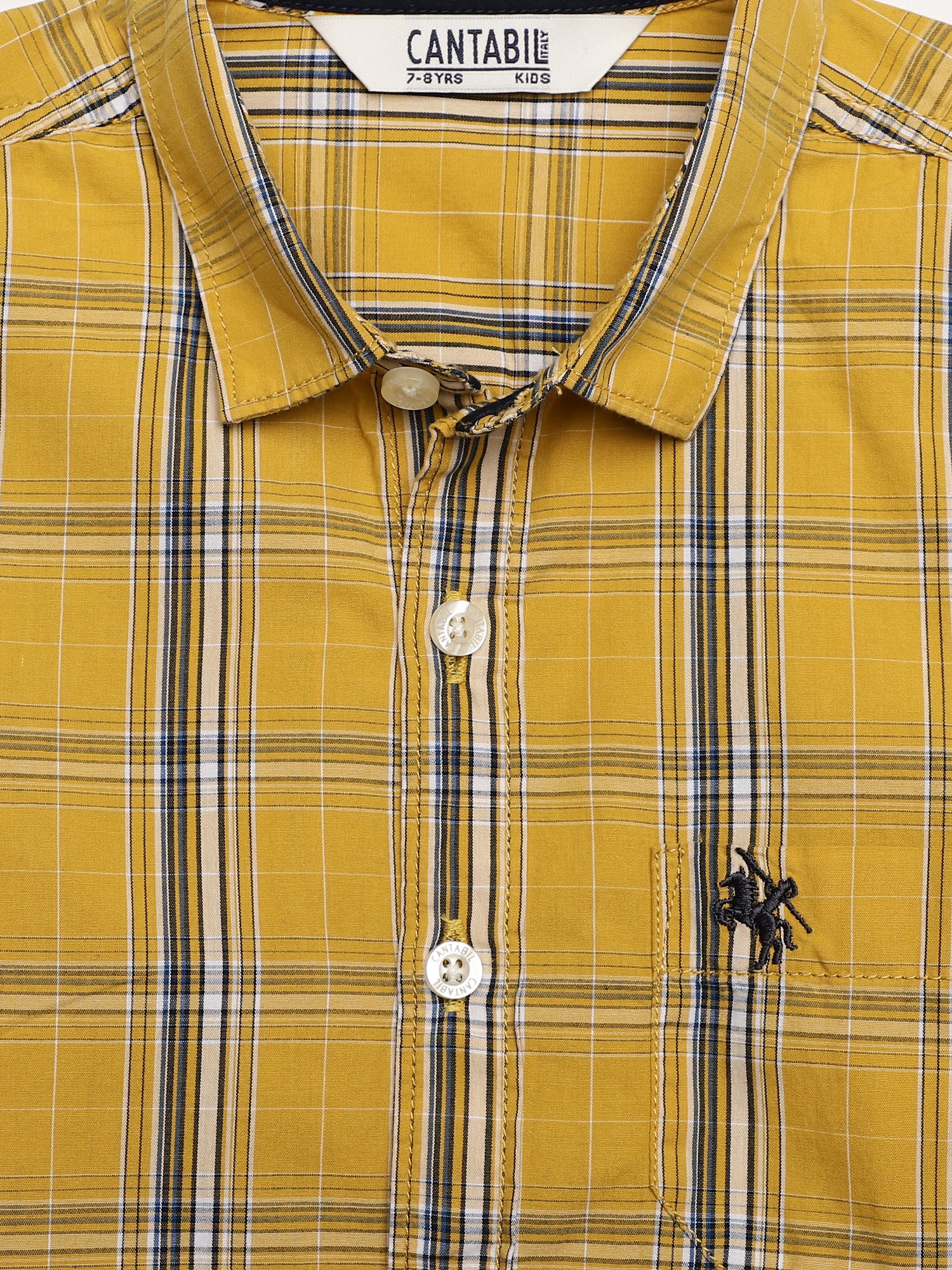 Boys Casual Mustard Full Sleeve with Tab  Shirt - Image 4