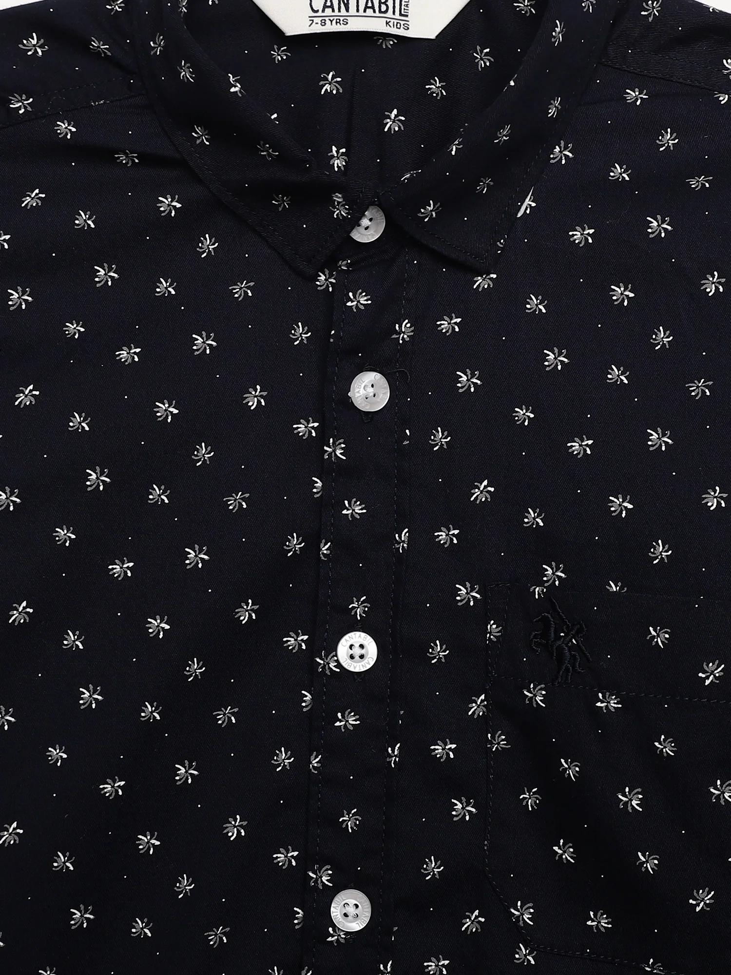 Boys Casual Navy Blue Full Sleeve with Tab  Shirt - Image 4