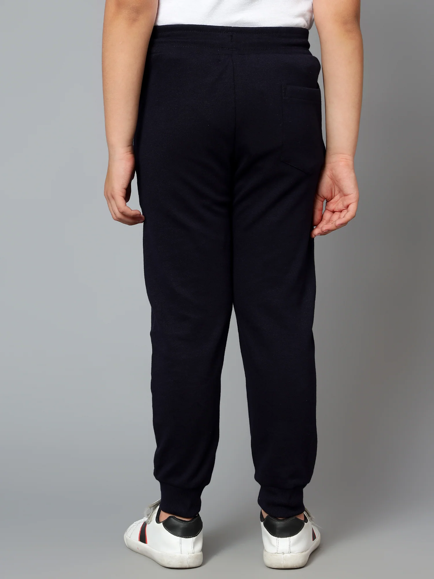Boys Casual Navy Blue Track Pants - Image 2
