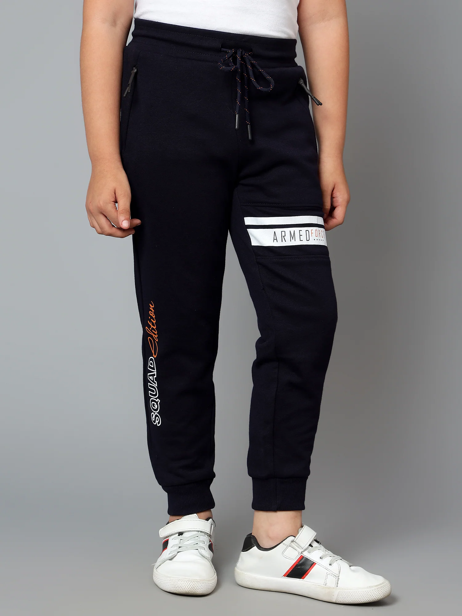 Boys Casual Navy Blue Track Pants - Image 3
