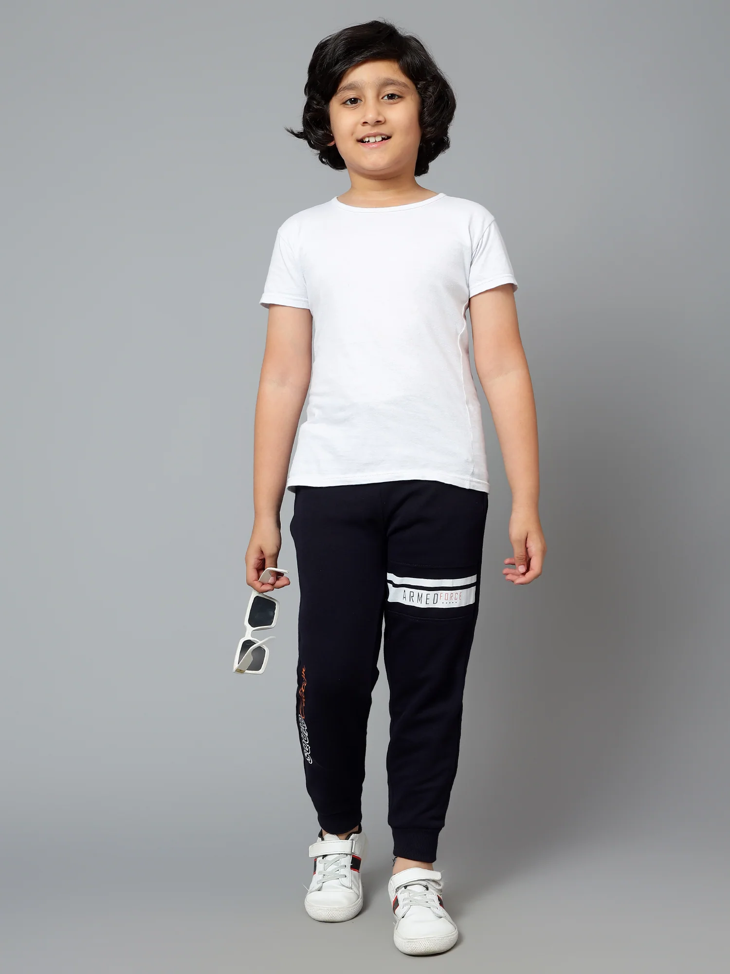 Boys Casual Navy Blue Track Pants - Image 7