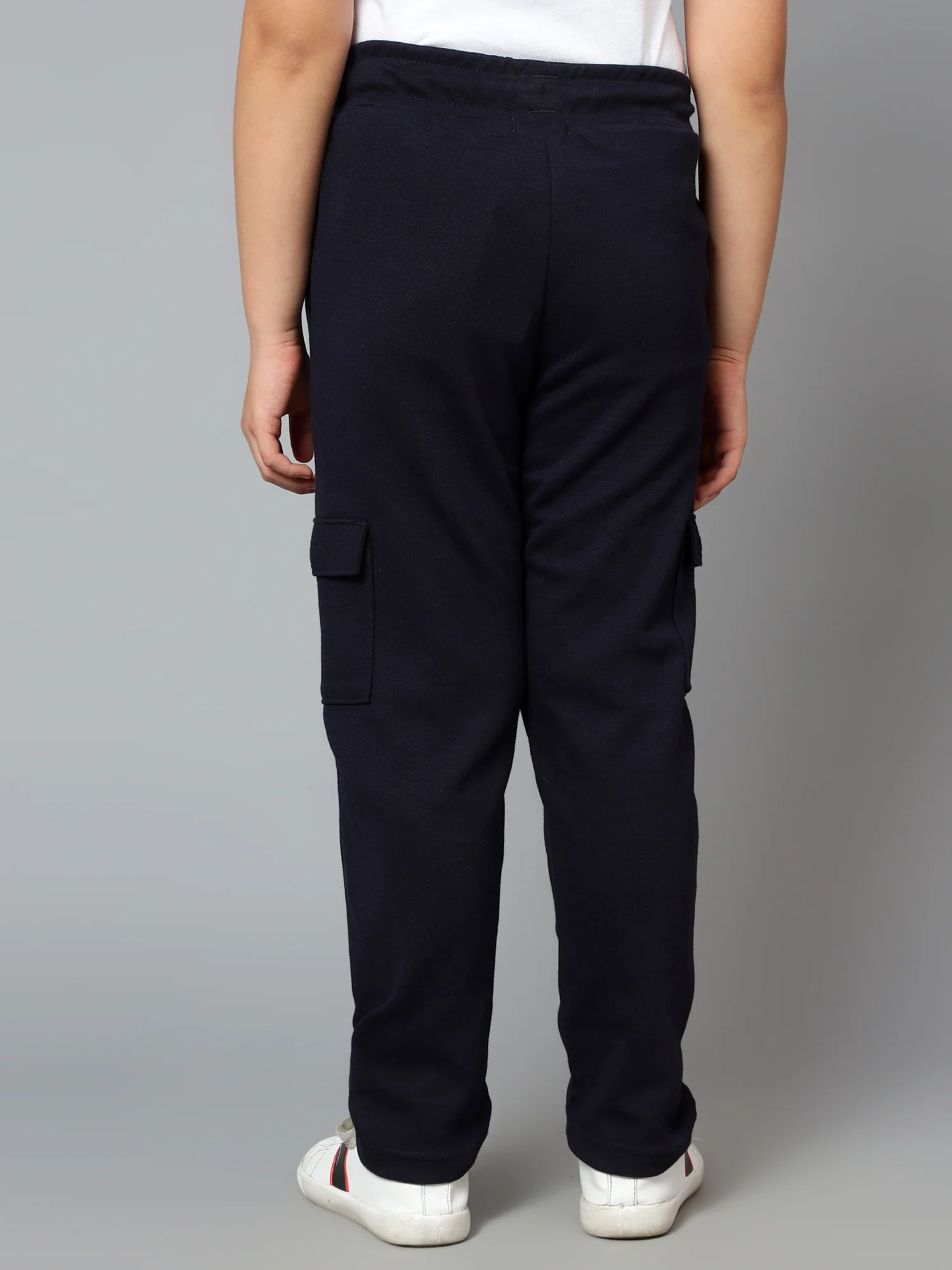 Boys Casual Navy Blue Track Pants - Image 2