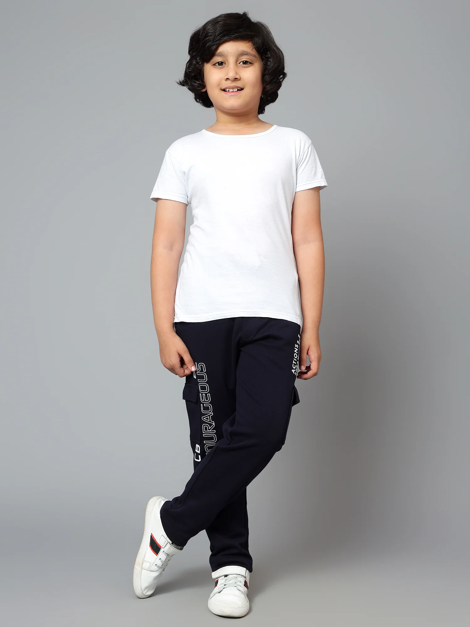 Boys Casual Navy Blue Track Pants - Image 6