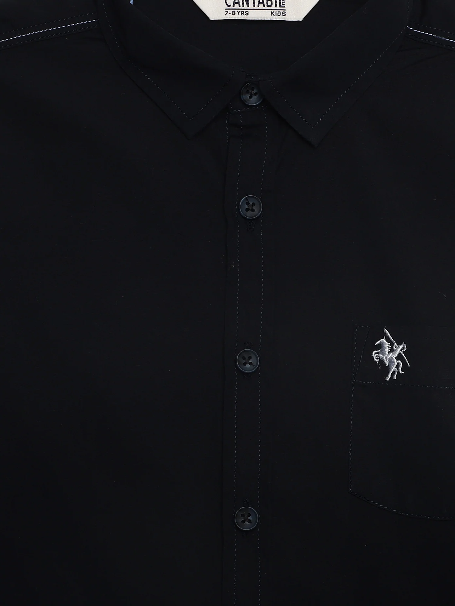Boys Casual Navy Blue Full Sleeve  Shirt - Image 3