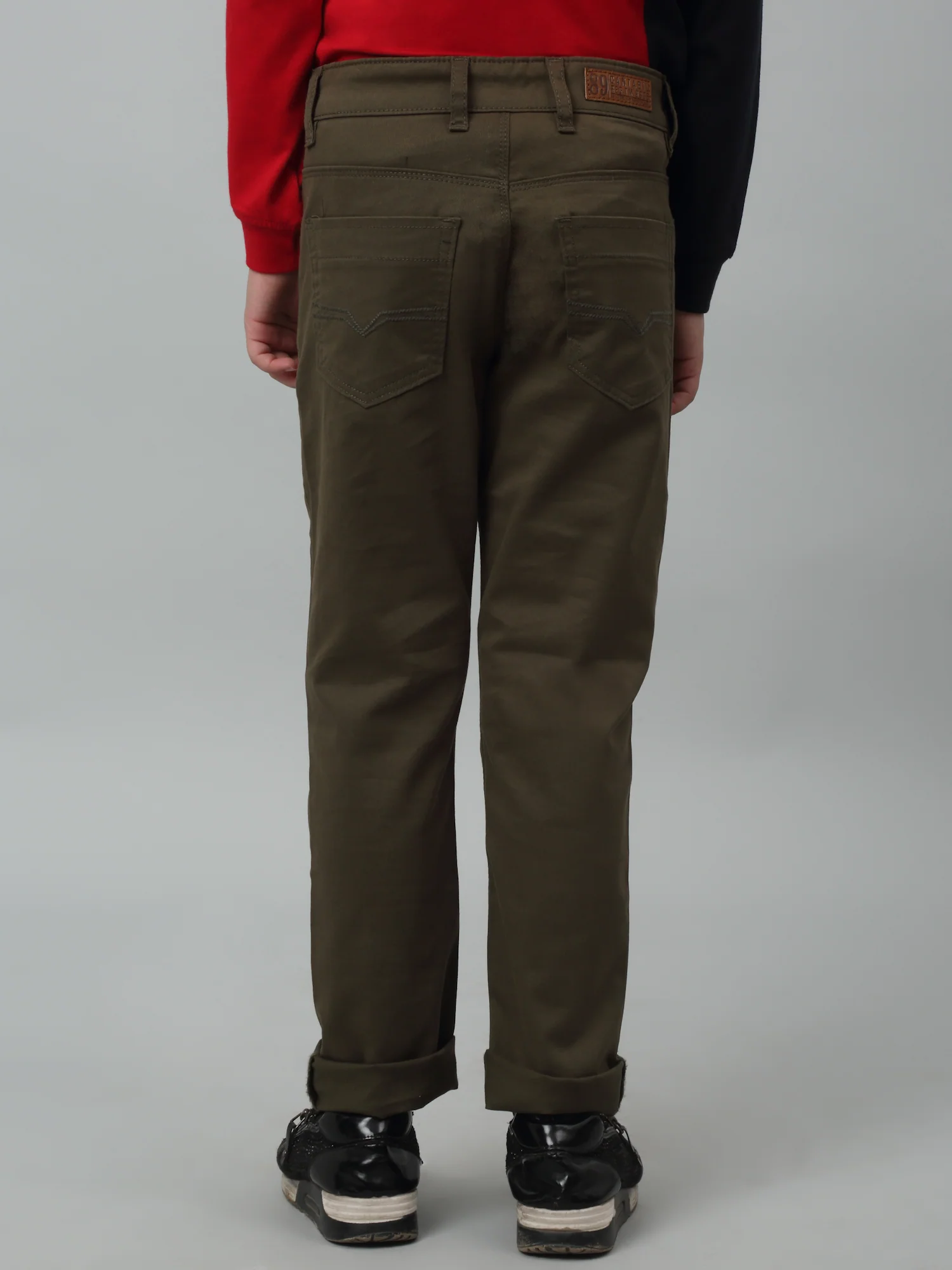 Boys Casual Olive Green Pants - Image 4