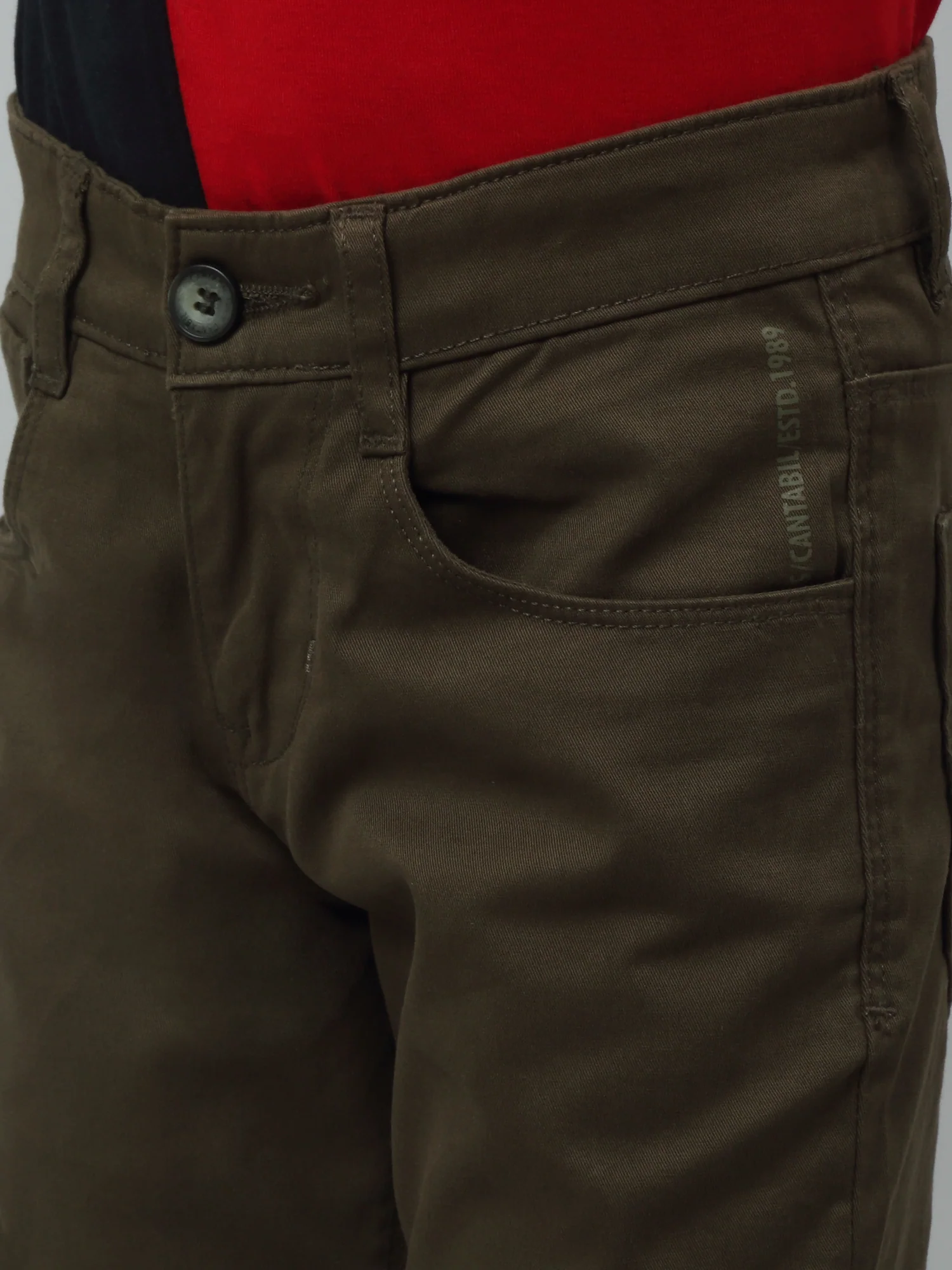 Boys Casual Olive Green Pants - Image 6