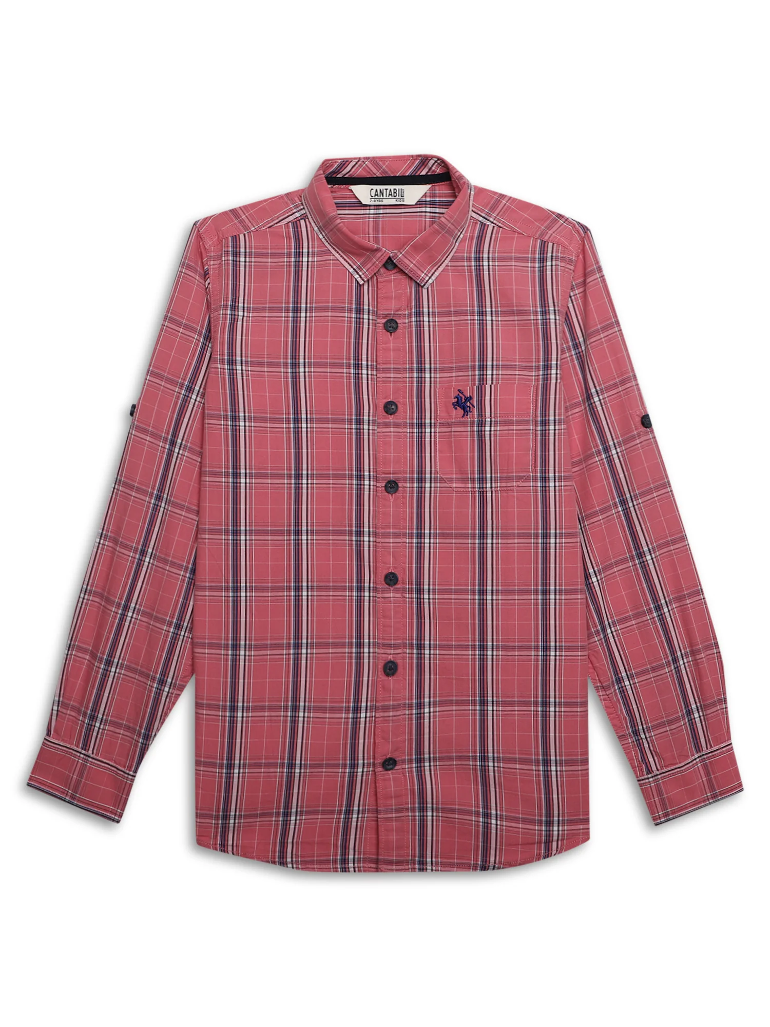 Boys Casual Pink Full Sleeve with Tab  Shirt - Image 3