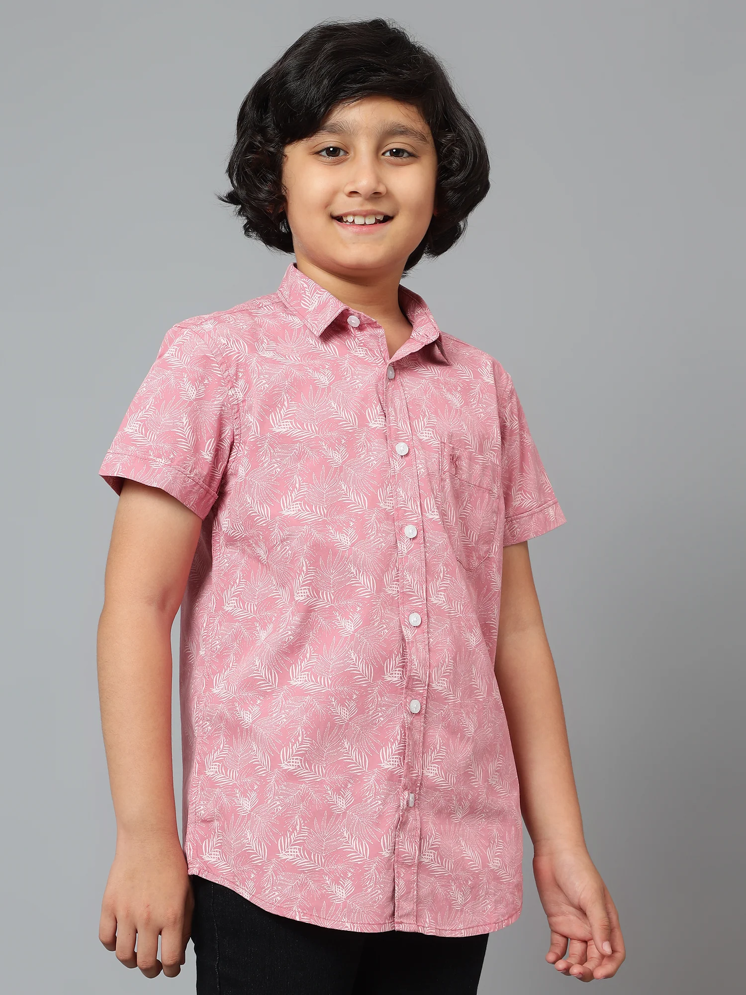 Boys Casual Pink Half Sleeve  Shirt - Image 3