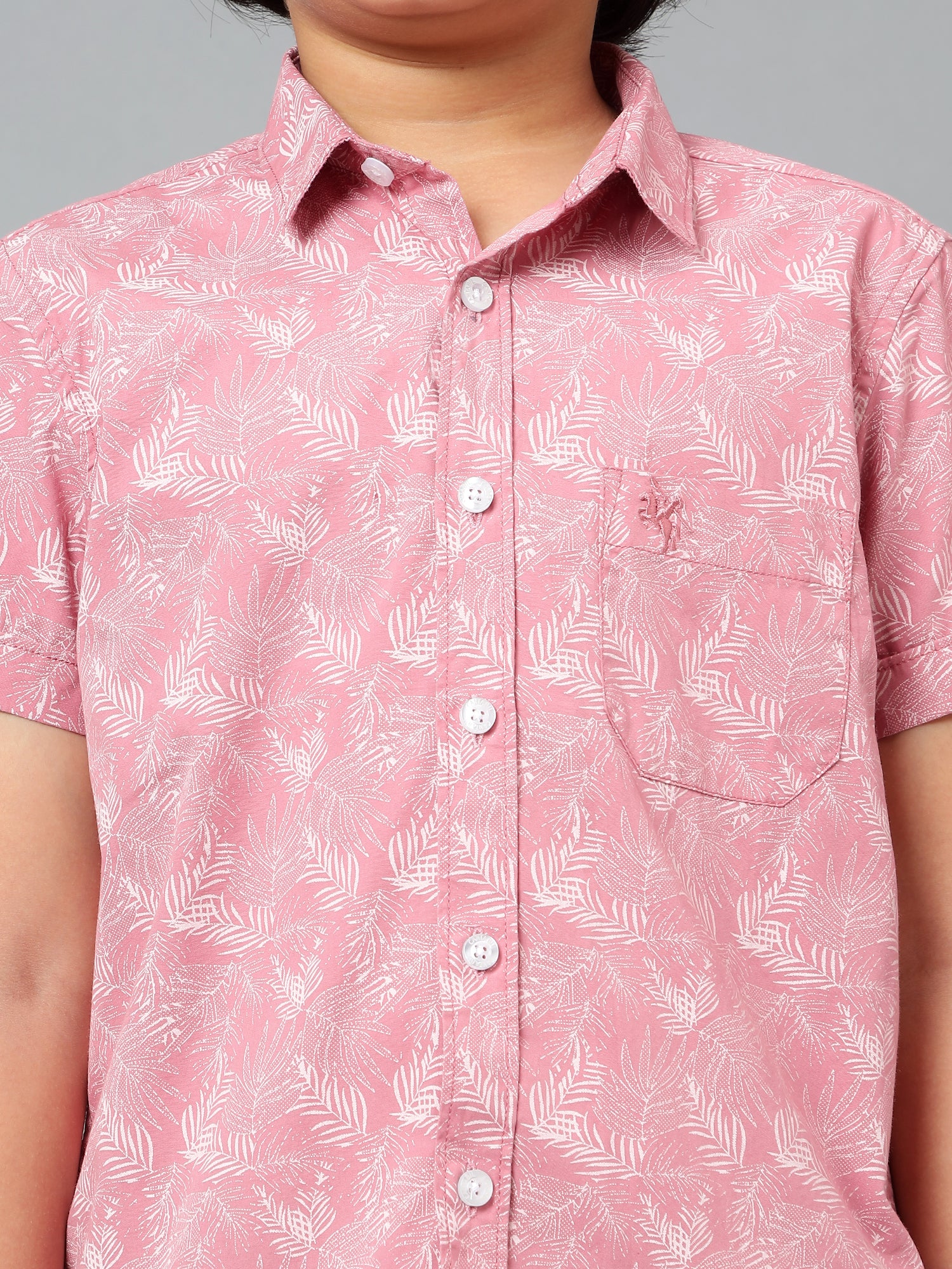 Boys Casual Pink Half Sleeve  Shirt - Image 5
