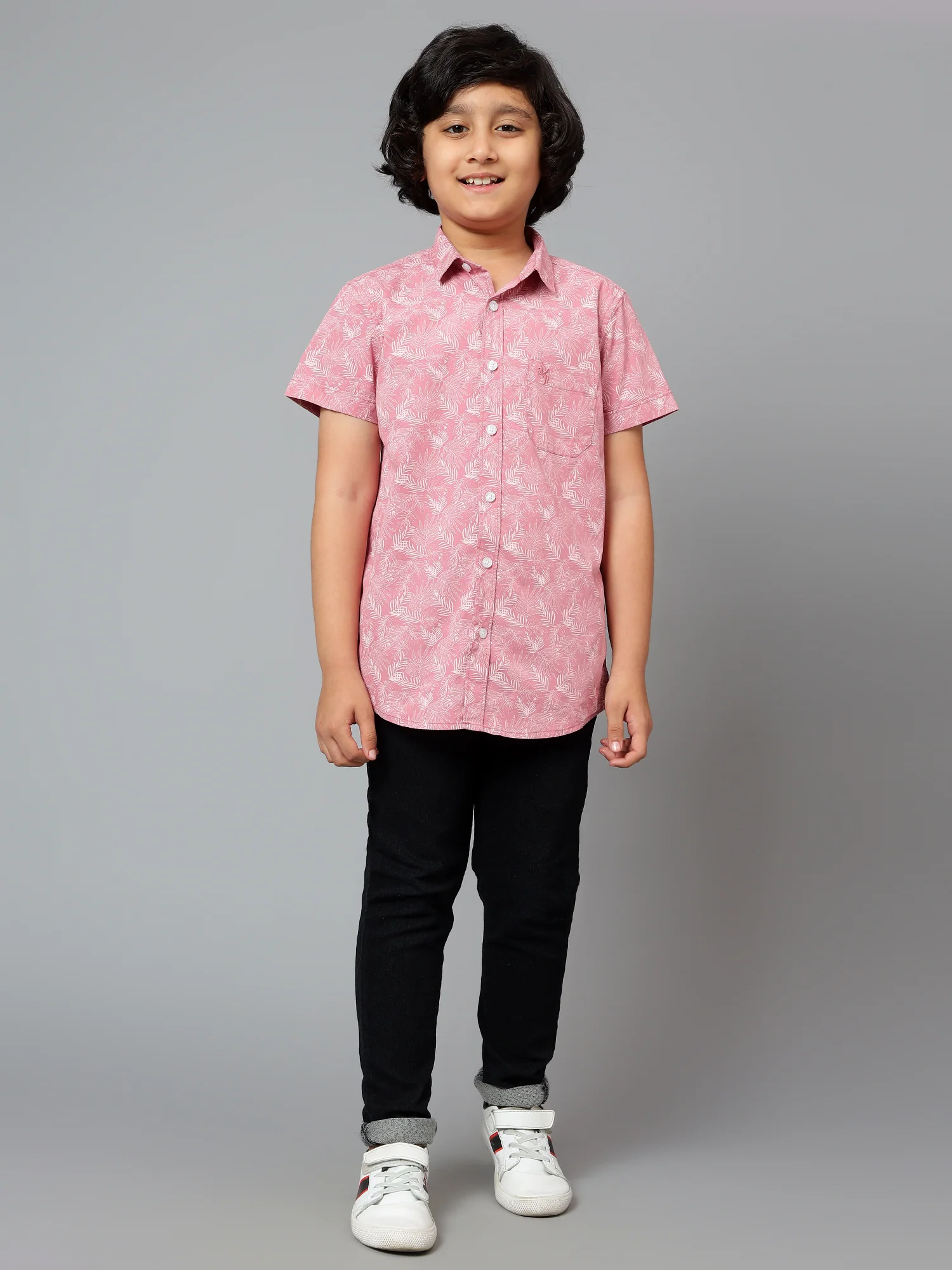 Boys Casual Pink Half Sleeve  Shirt - Image 6