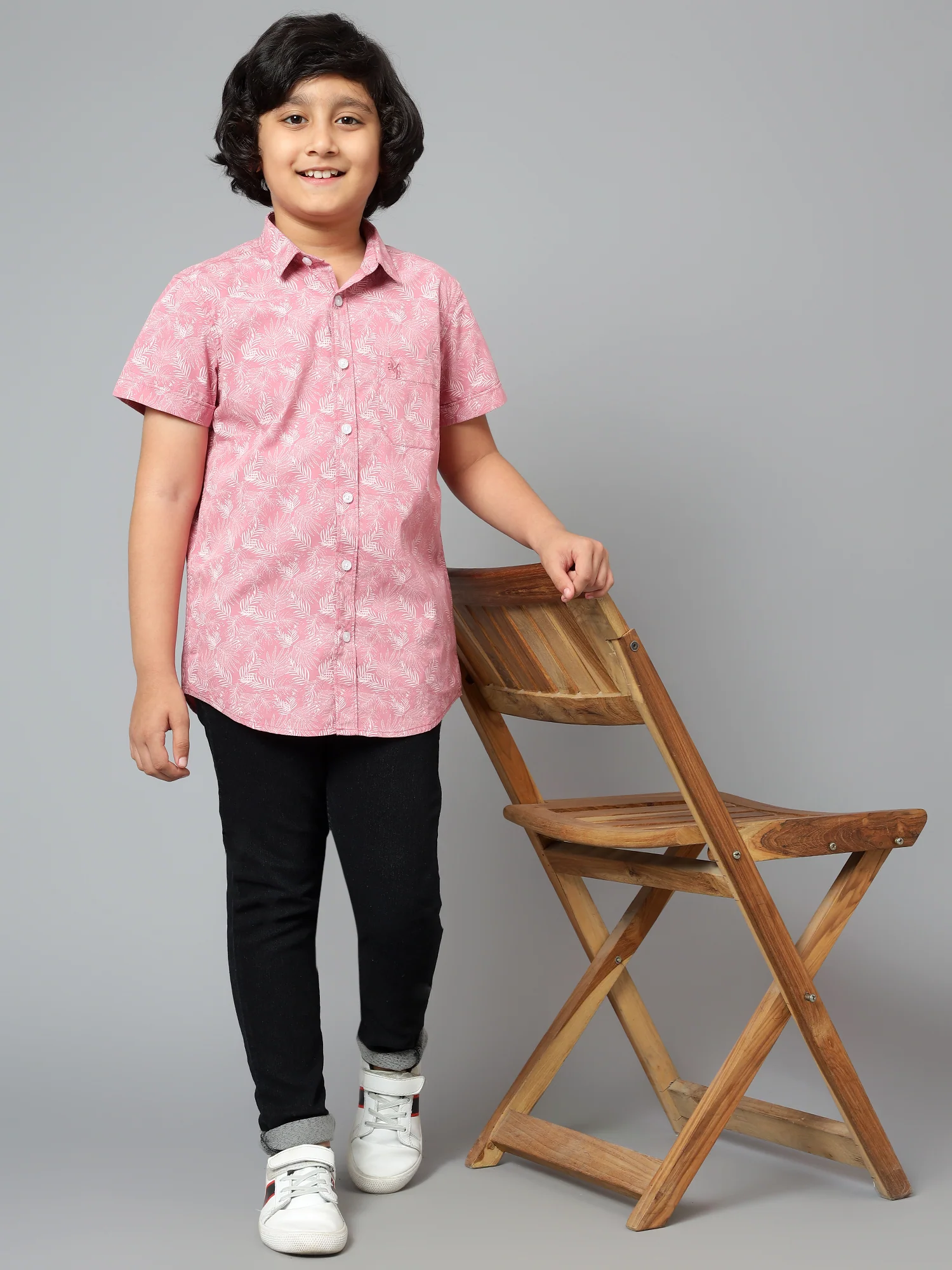 Boys Casual Pink Half Sleeve  Shirt - Image 7