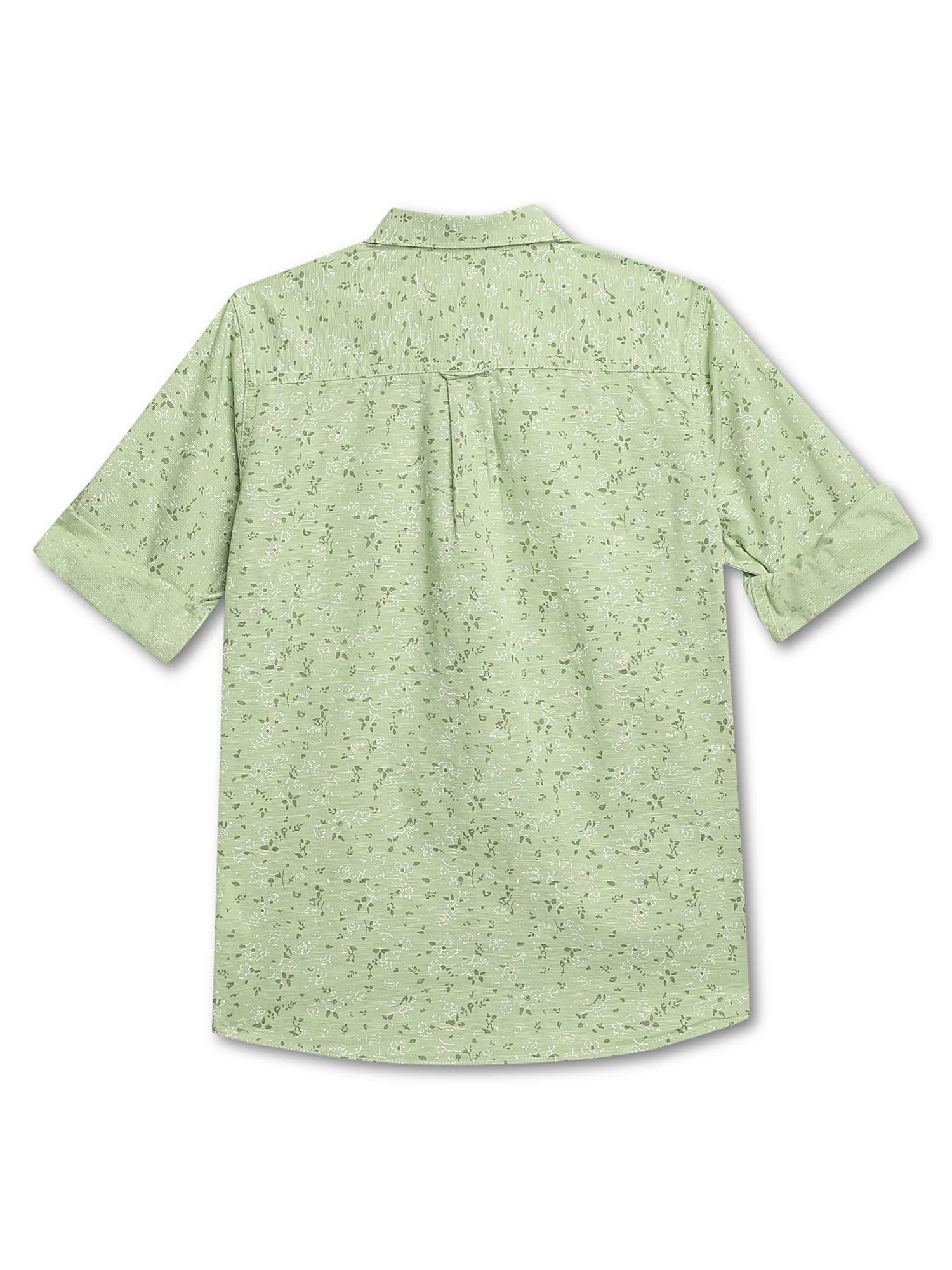 Boys Casual Green Full Sleeve with Tab  Shirt - Image 2