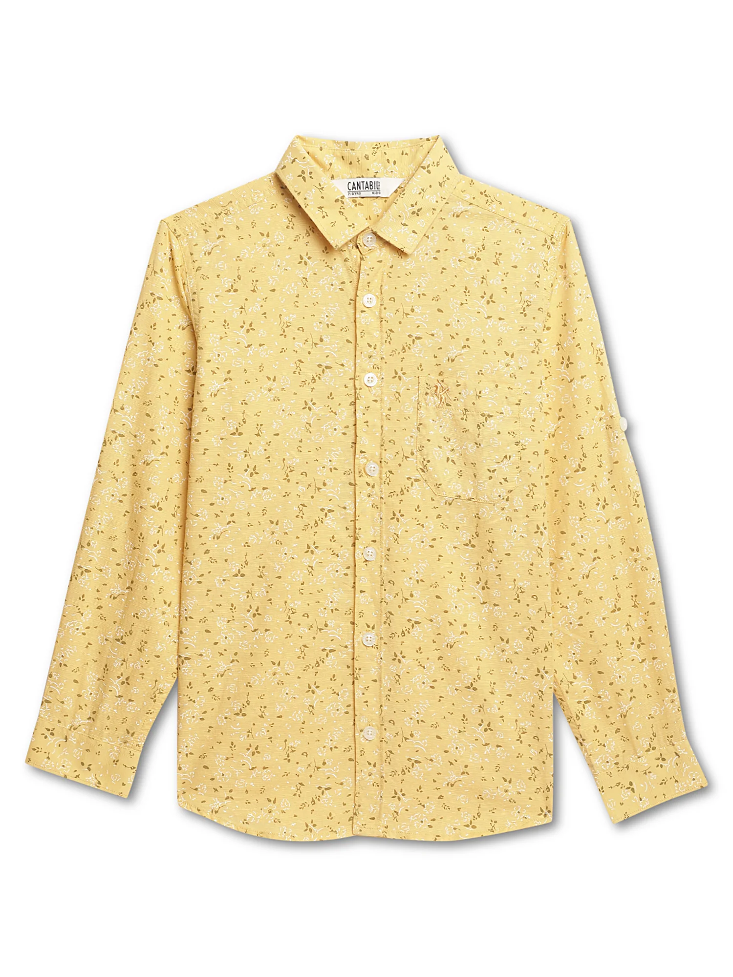 Boys Casual Yellow Full Sleeve with Tab  Shirt - Image 3