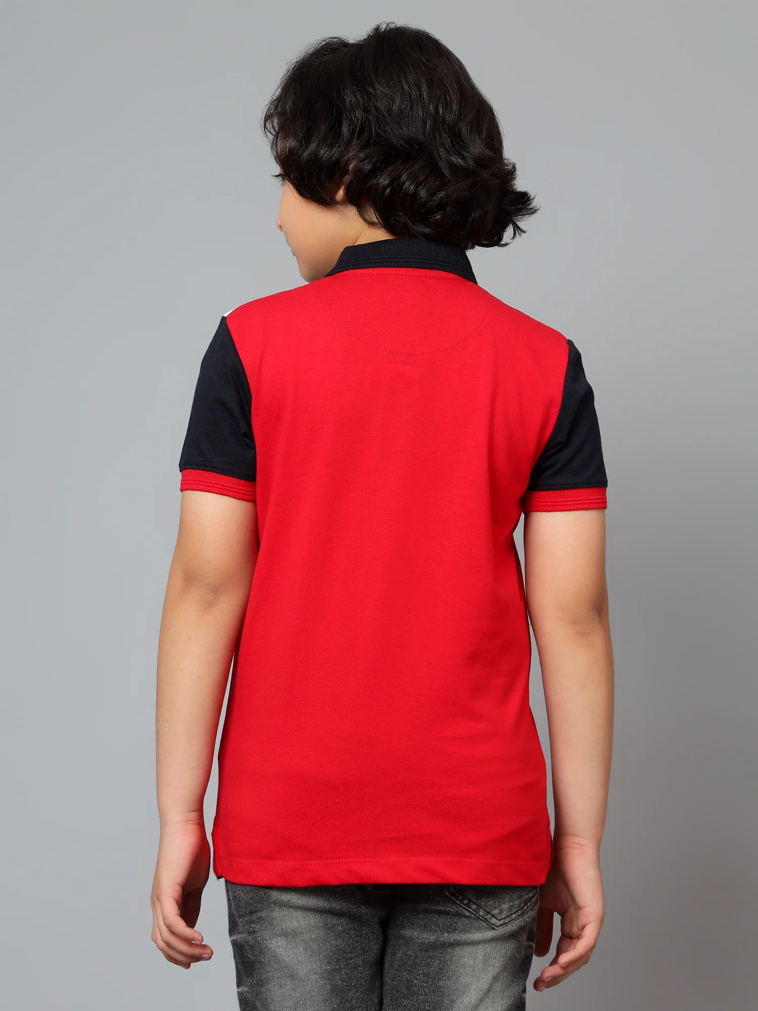 Boys Casual Red Half Sleeves T-Shirt - Image 2