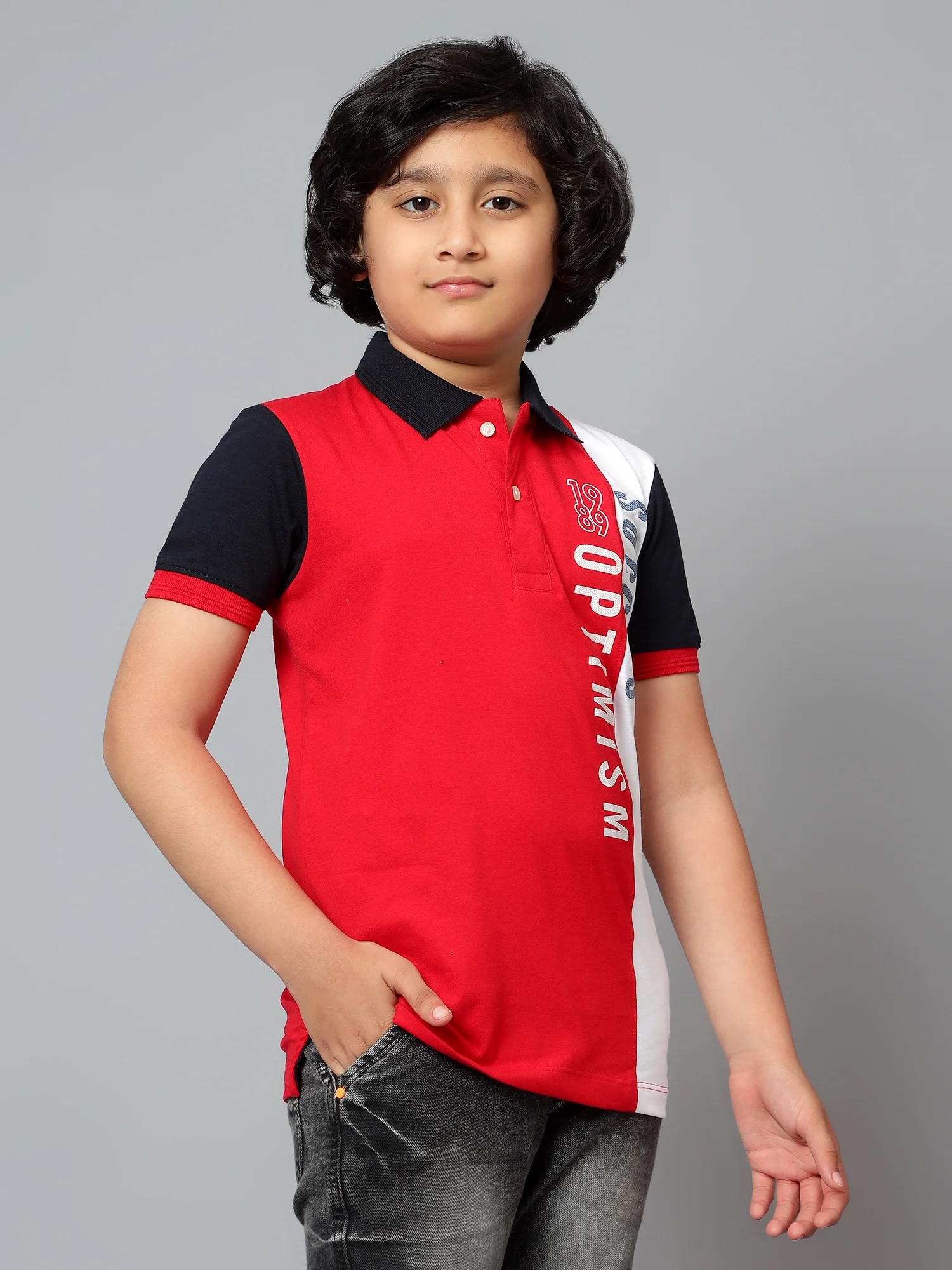 Boys Casual Red Half Sleeves T-Shirt - Image 3