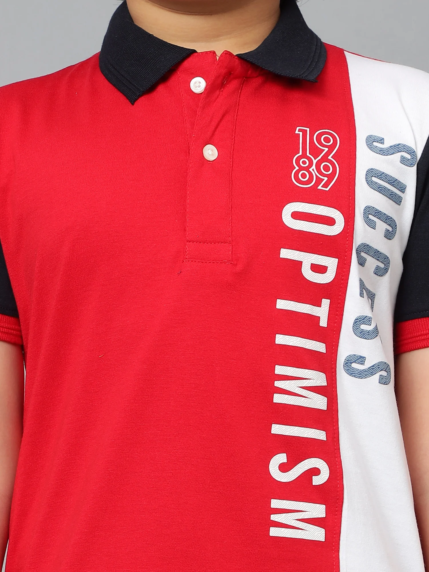 Boys Casual Red Half Sleeves T-Shirt - Image 5