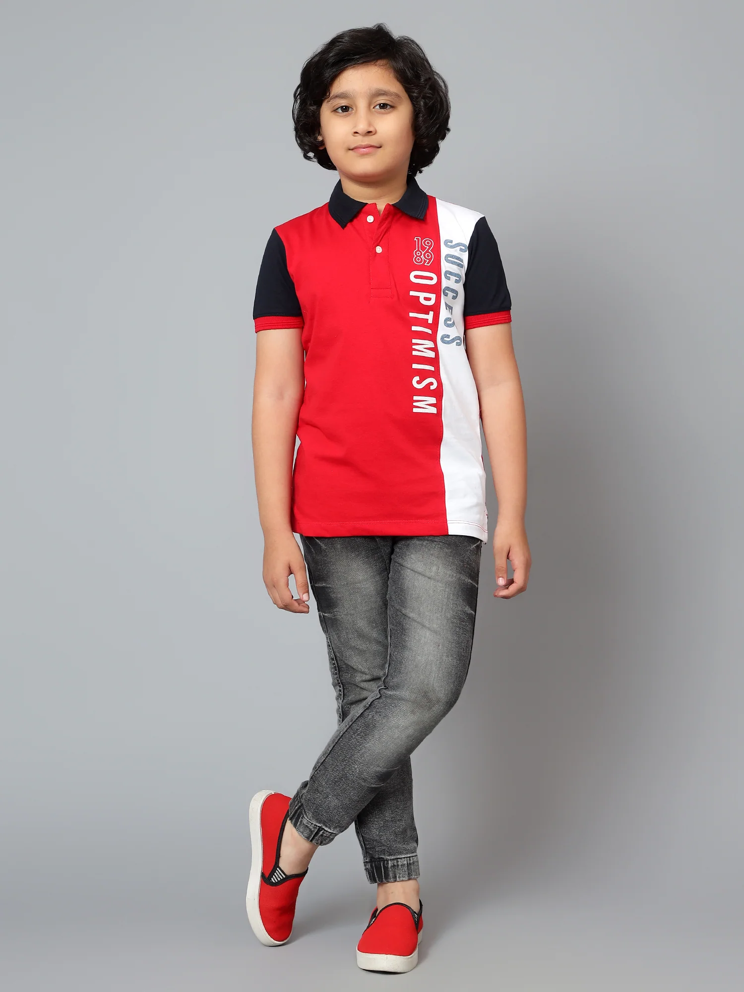 Boys Casual Red Half Sleeves T-Shirt - Image 6