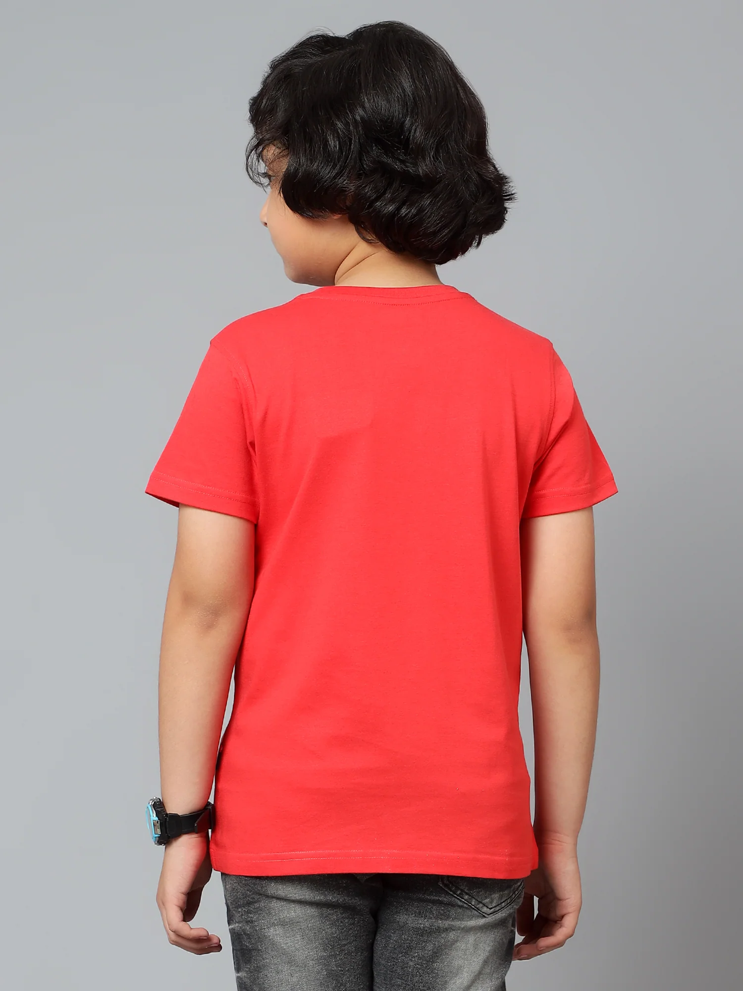 Boys Casual Red Half Sleeve  T-Shirt - Image 2