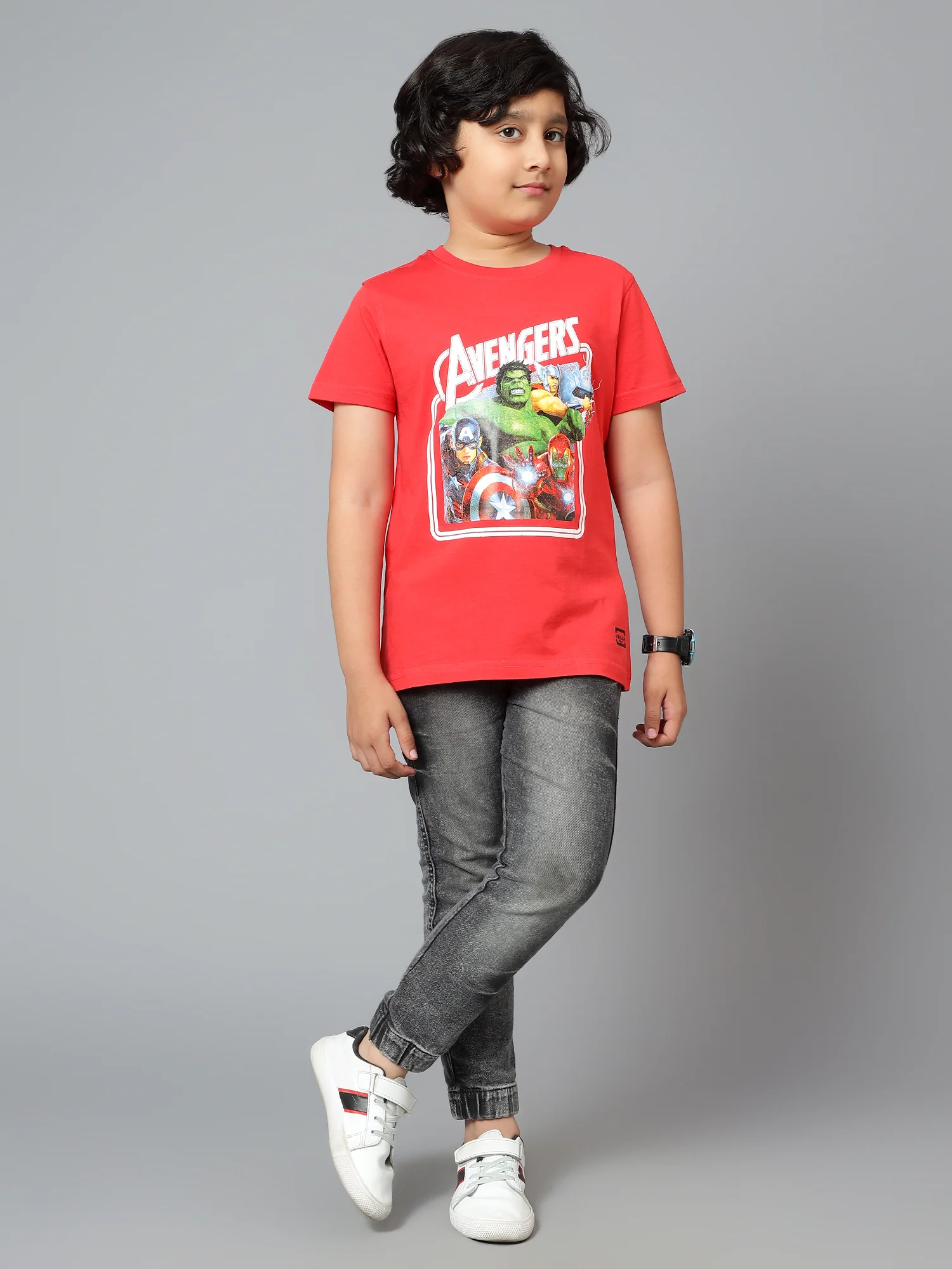 Boys Casual Red Half Sleeve  T-Shirt - Image 6