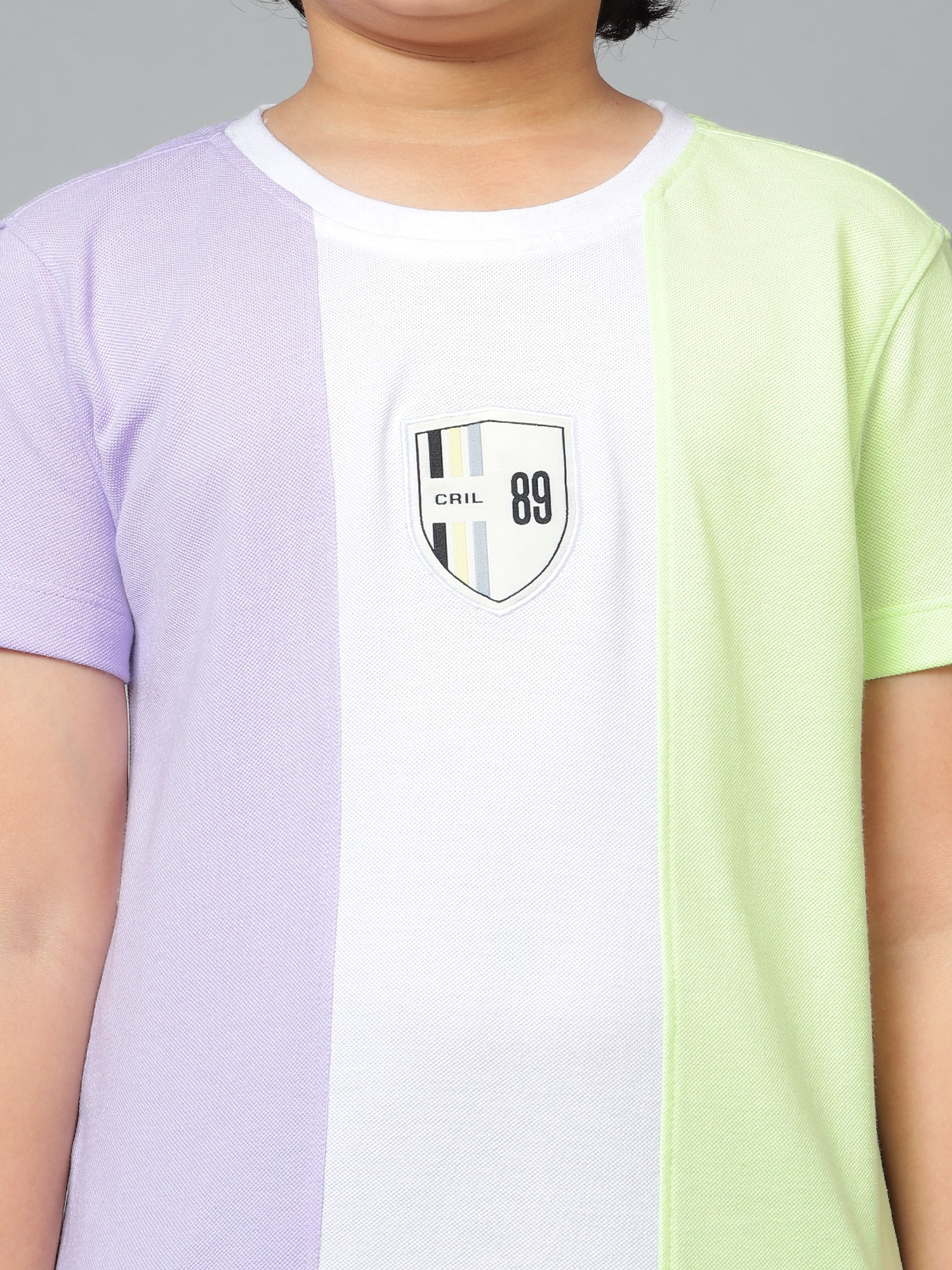 Boys Casual Lilac Half Sleeve  T-Shirt - Image 5