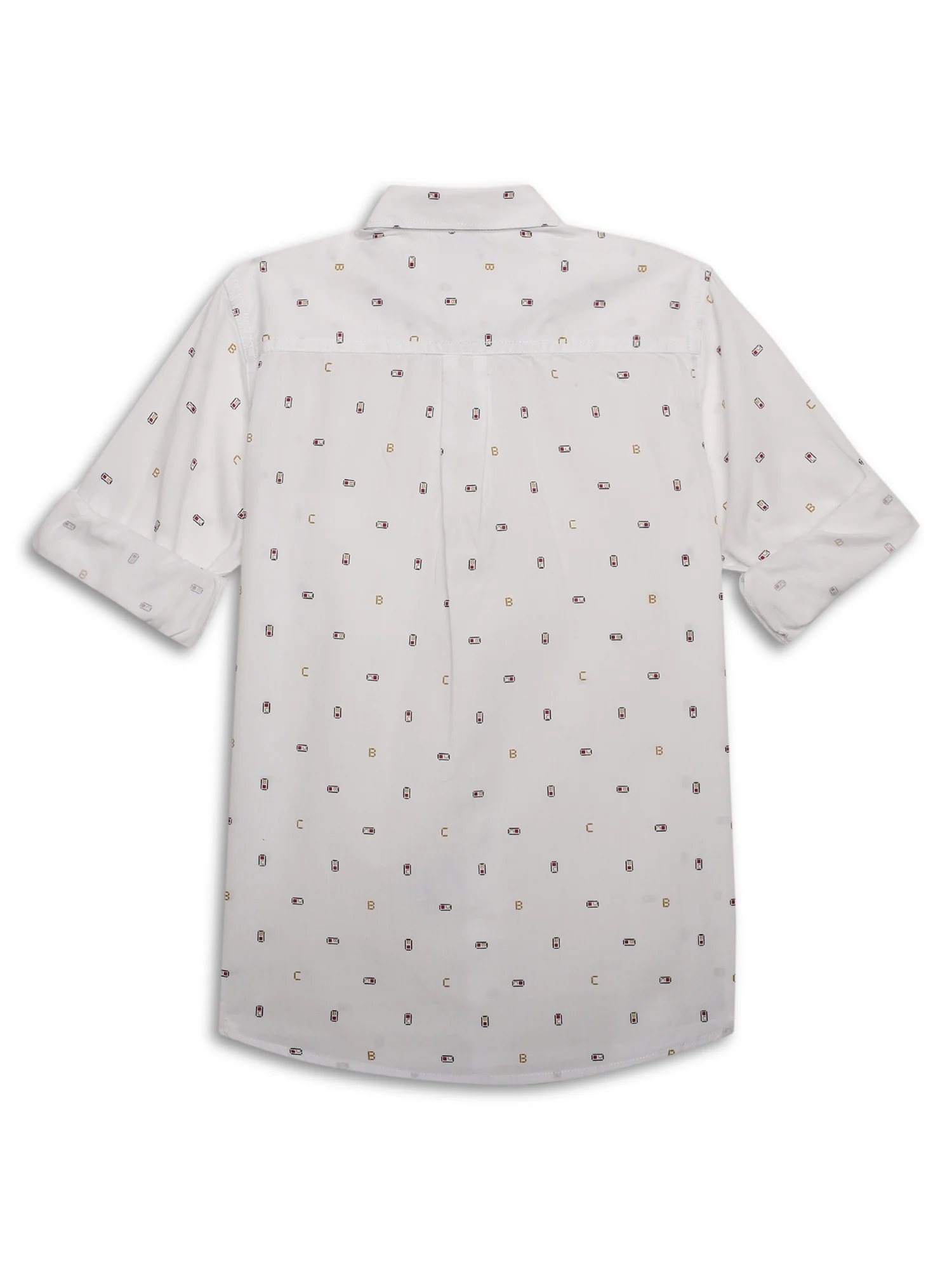 Boys Casual White Full Sleeve with Tab  Shirt - Image 2