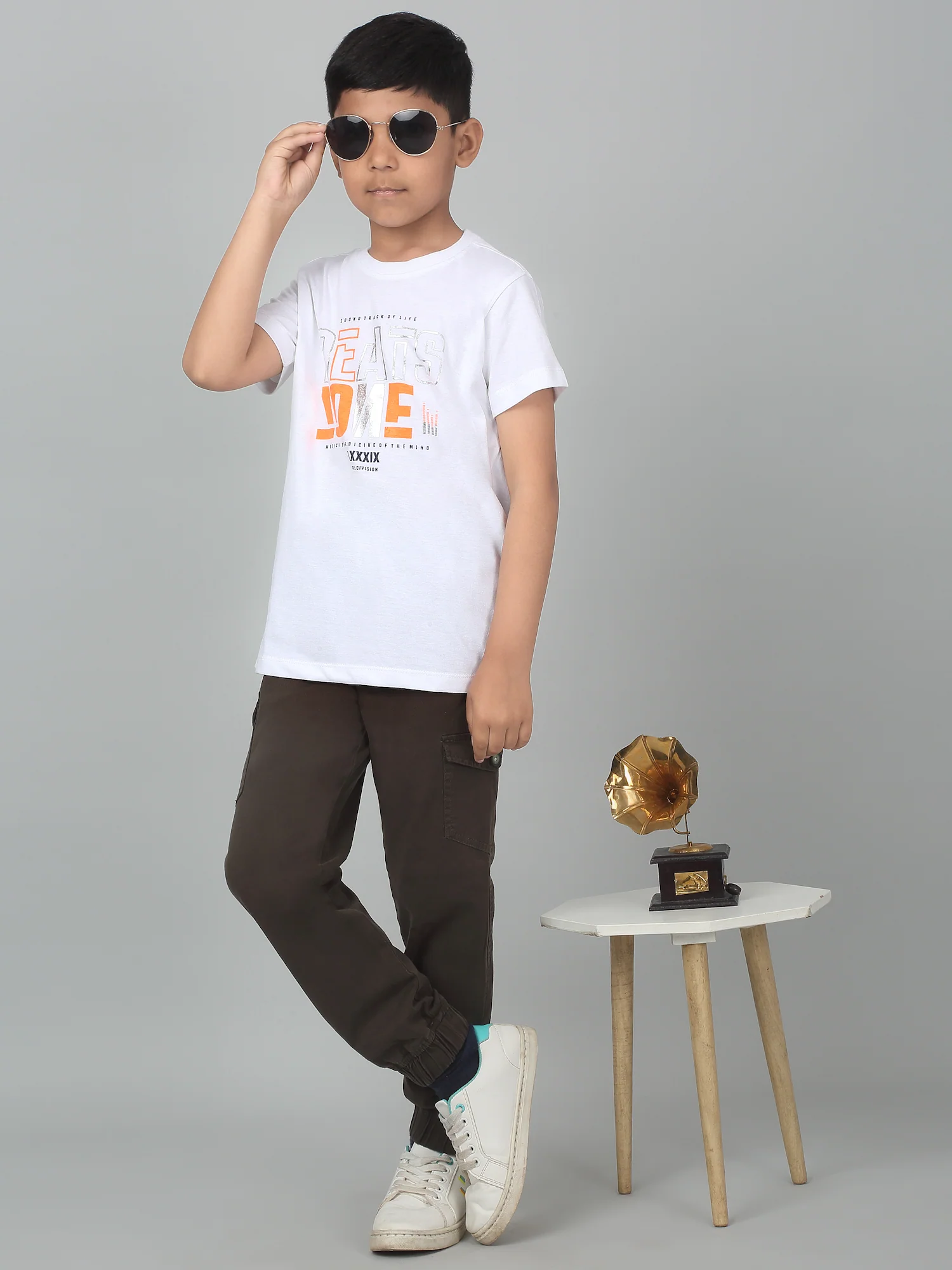 Boys Casual White Half Sleeve  T-Shirt - Image 5