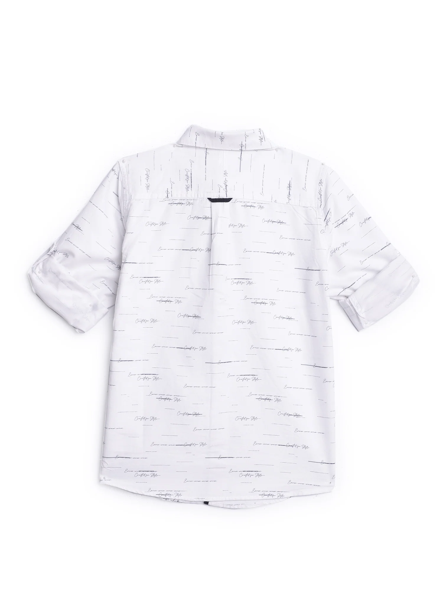Boys Casual White Full Sleeve with Tab  Shirt - Image 4