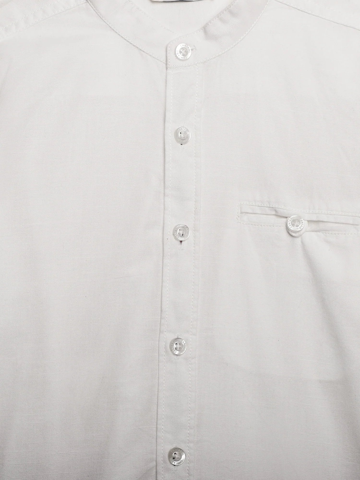 Boys Casual White Full Sleeve with Tab  Shirt - Image 4