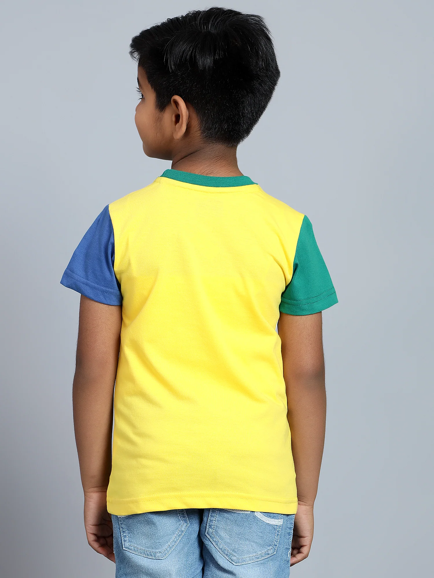 Boys Casual Yellow Half Sleeve  T-Shirt - Image 2