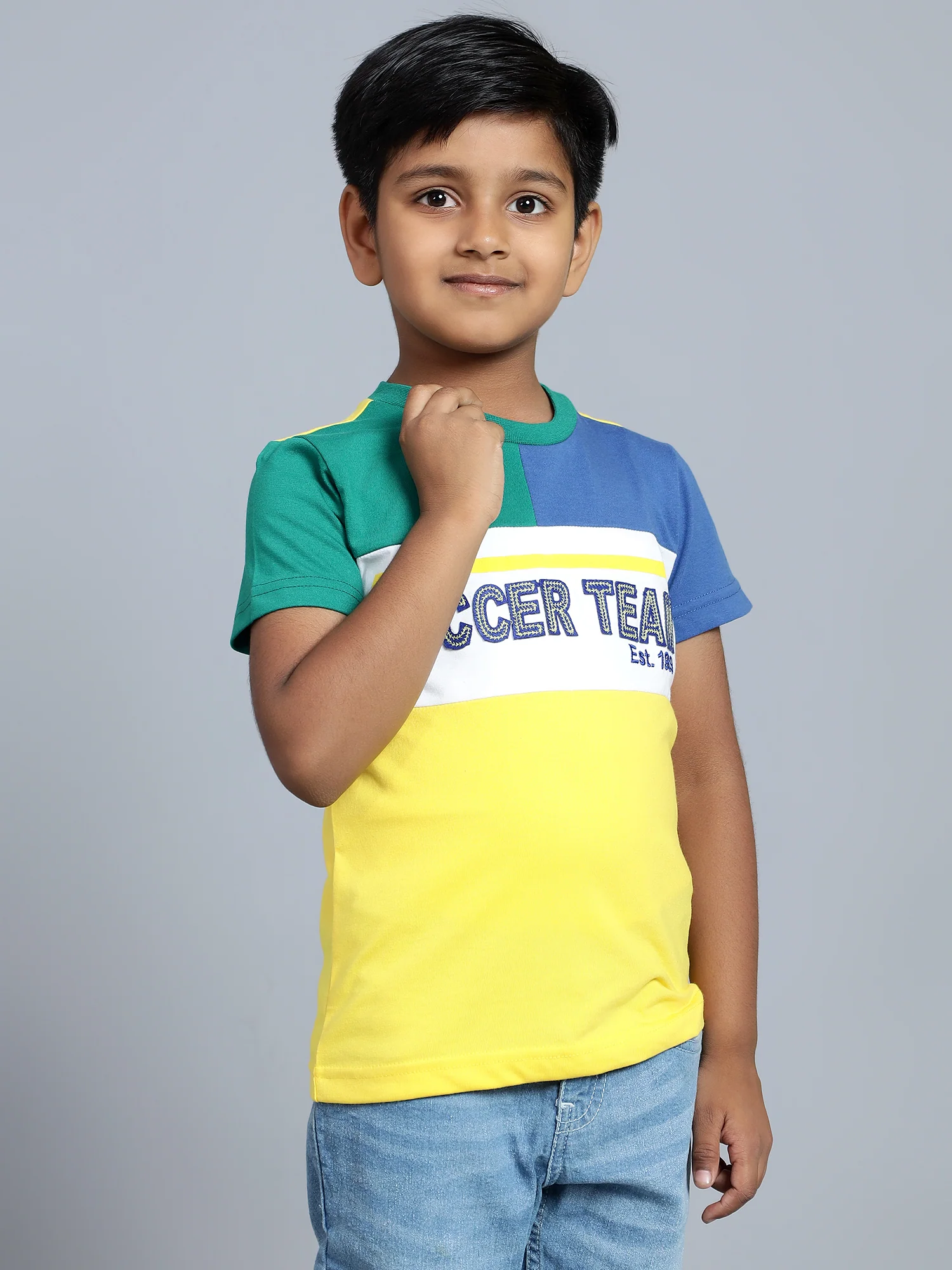 Boys Casual Yellow Half Sleeve  T-Shirt - Image 3