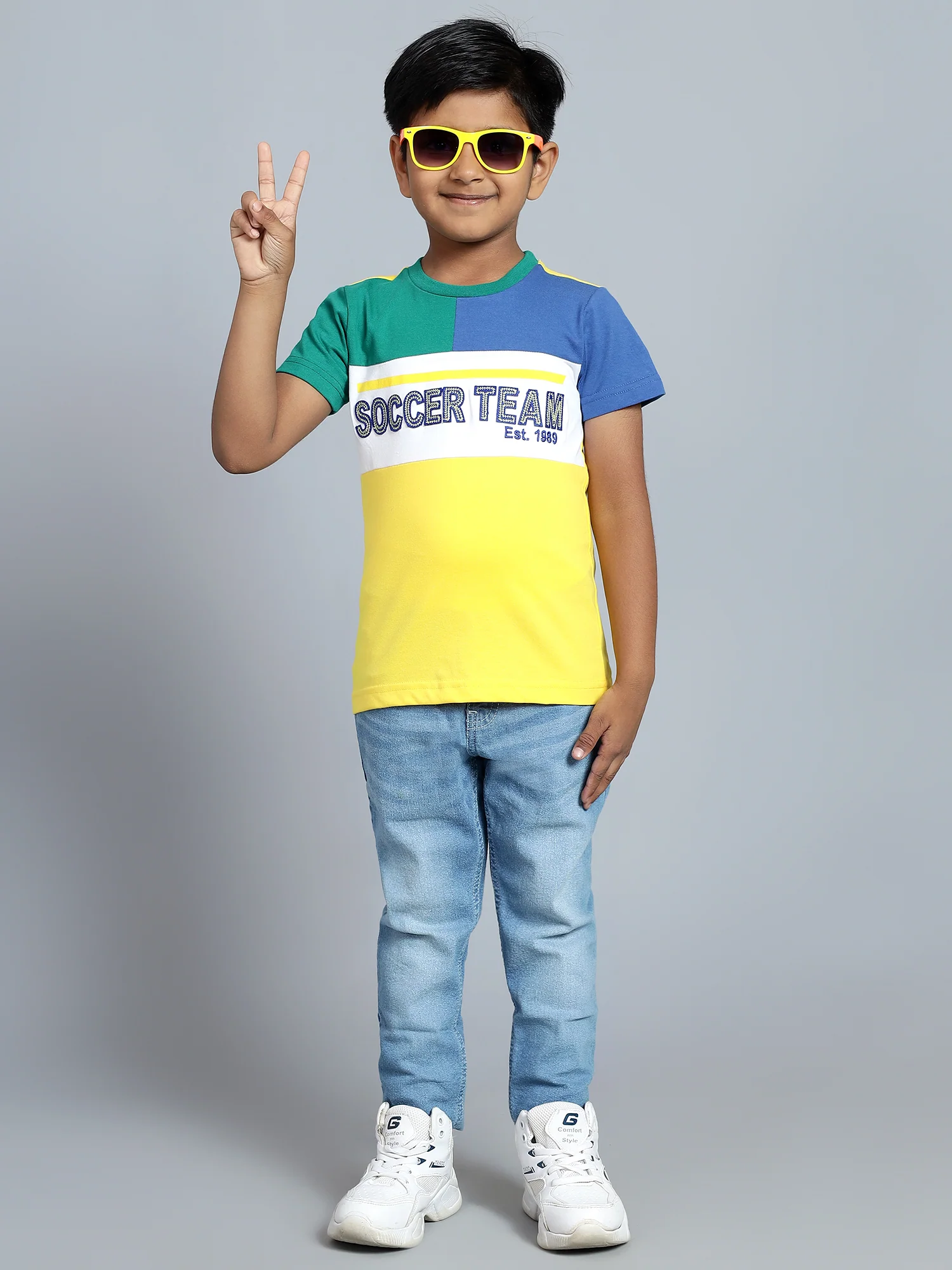 Boys Casual Yellow Half Sleeve  T-Shirt - Image 7