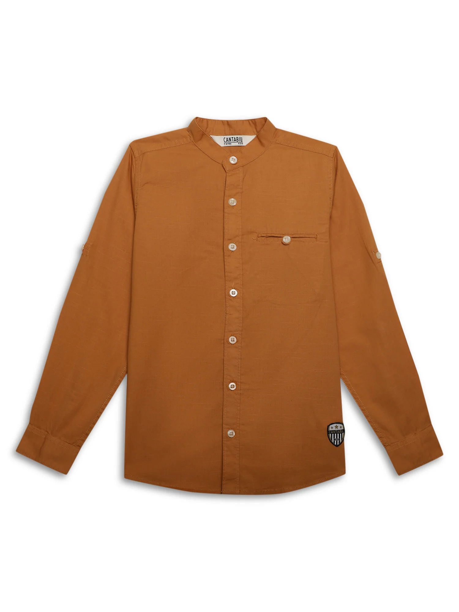 Boys Casual Yellow Full Sleeve with Tab  Shirt - Image 3