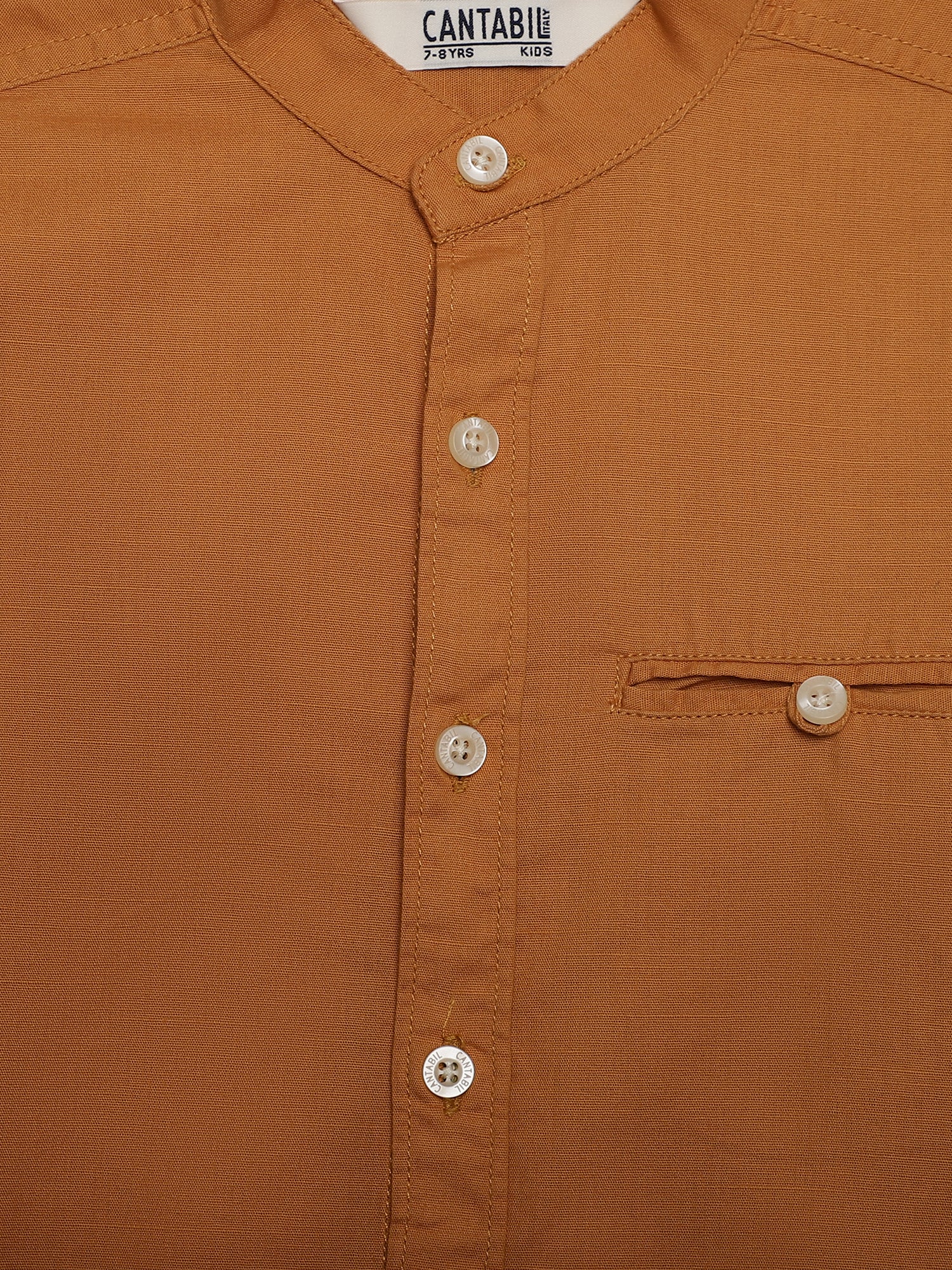 Boys Casual Yellow Full Sleeve with Tab  Shirt - Image 4