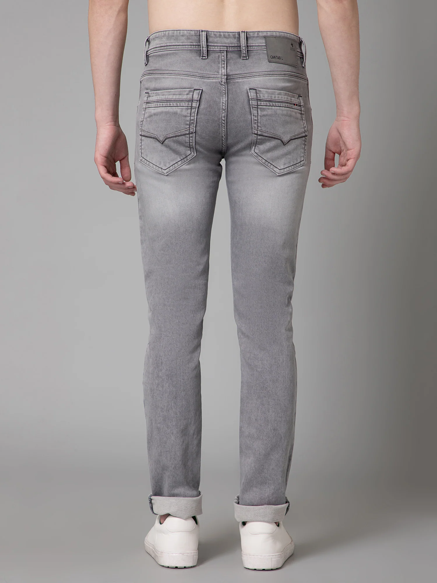 Denim Jeans for Men l Breathable & Soft with Color Fastness Ultra Narrow Fit Cotton Fabric Solid Pattern Button Closure - Image 4