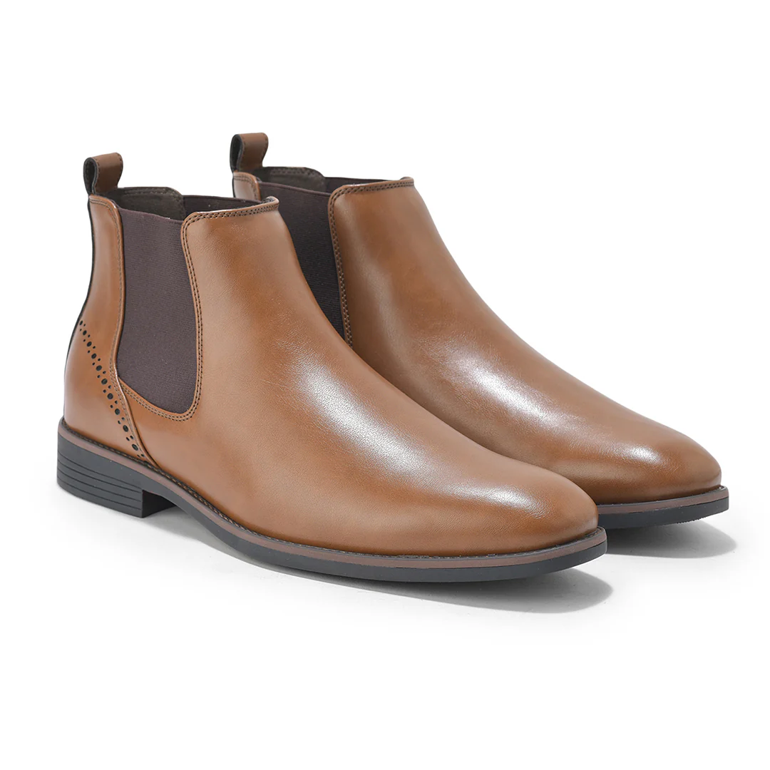 Casual Boot for Men | Lightweight & Comfortable with Cushioned Insole PU Upper TPR Sole Slip On Closure - Image 4