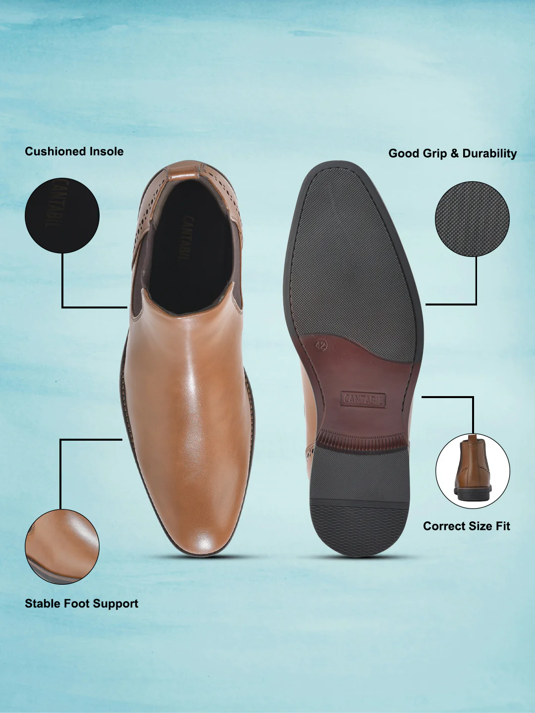 Casual Boot for Men | Lightweight & Comfortable with Cushioned Insole PU Upper TPR Sole Slip On Closure - Image 8
