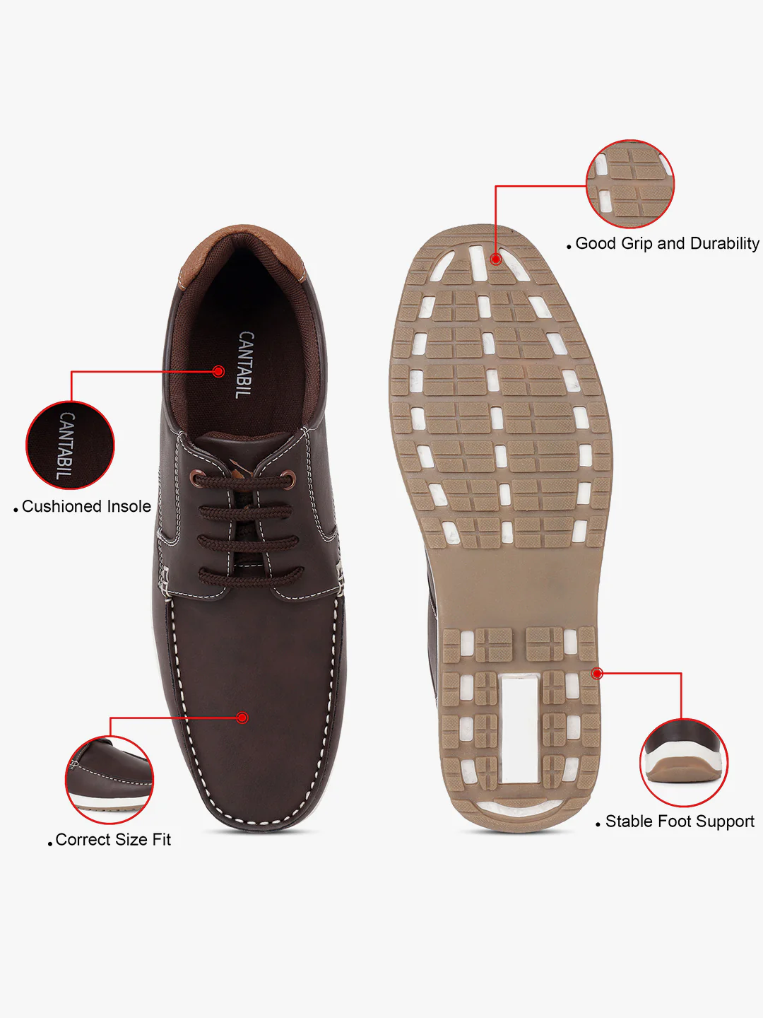 Casual Shoes for Men | Lightweight & Comfortable with Cushioned Insole PU (Polyurethane) Upper TPR Sole Lace Up Closure - Image 9