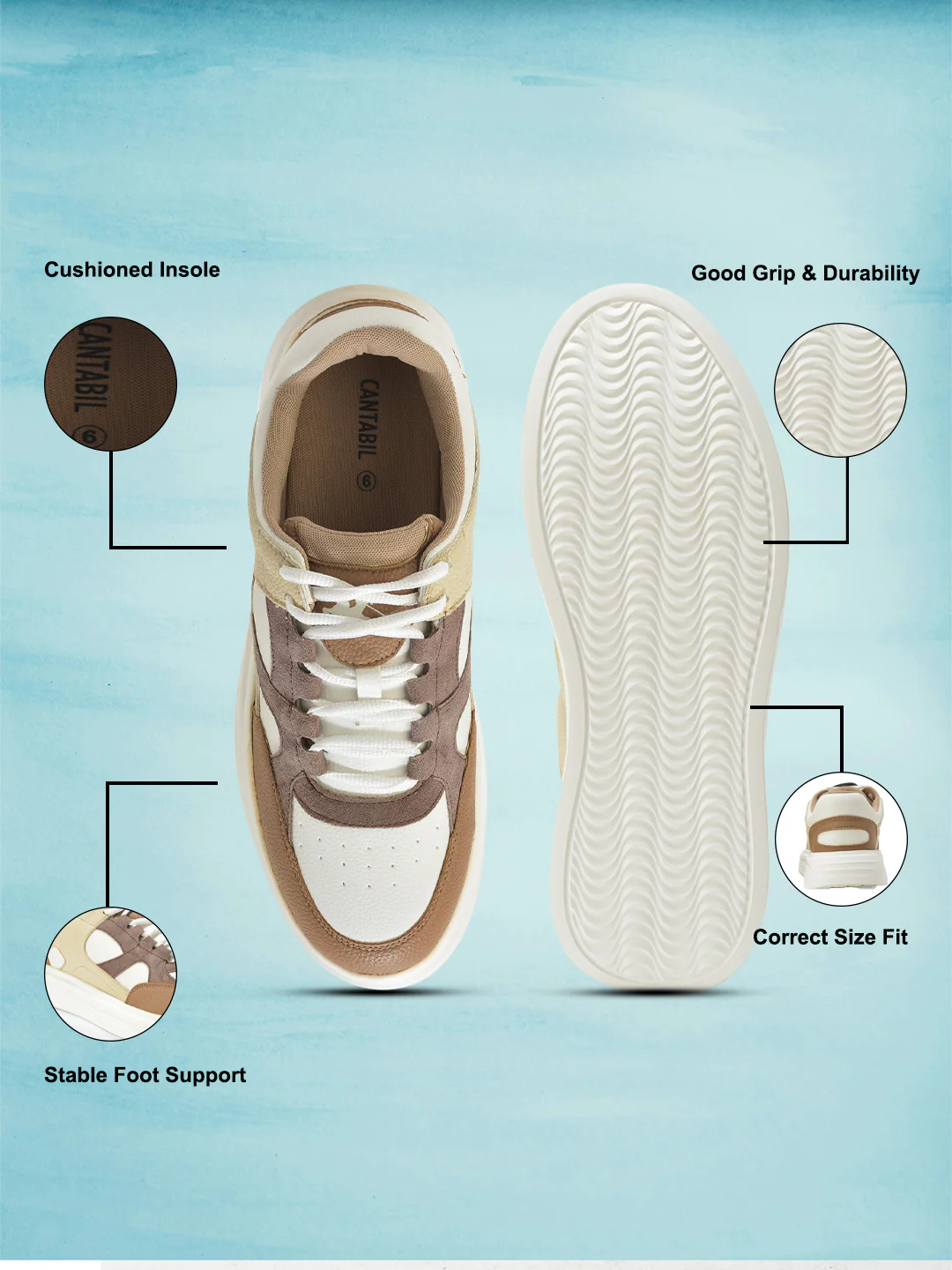 Casual Shoes for Men | Lightweight & Comfortable with Cushioned Insole PU Upper EVA Sole Lace Up Closure - Image 7