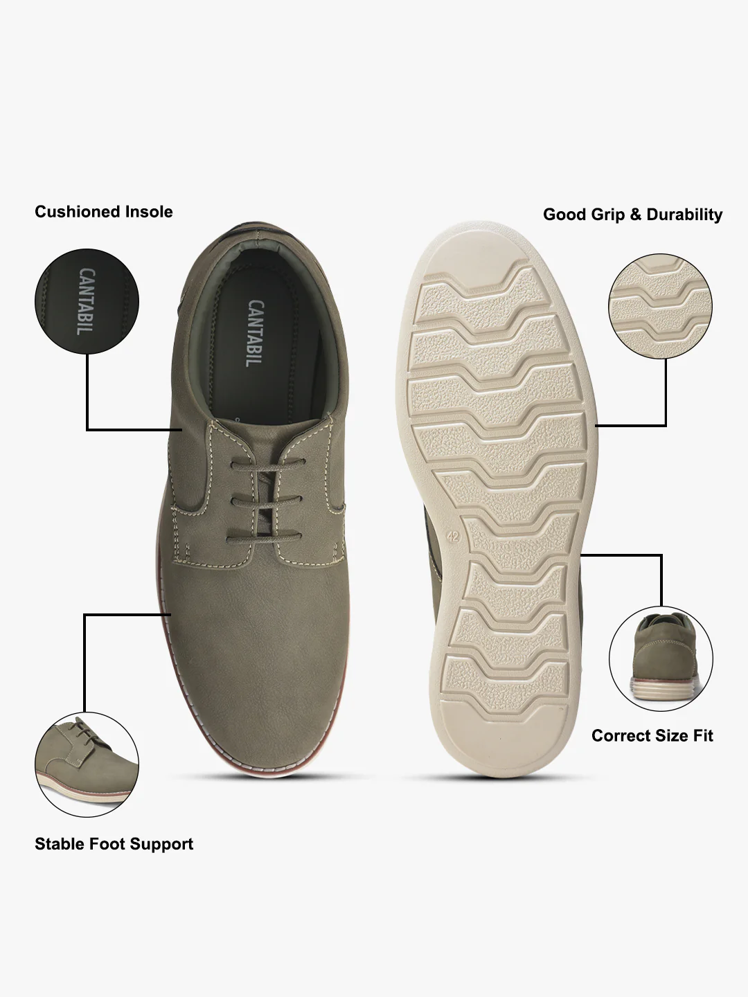 Casual Shoes for Men | Lightweight & Comfortable with Cushioned Insole PU Upper TPR Sole Lace Up Closure - Image 7