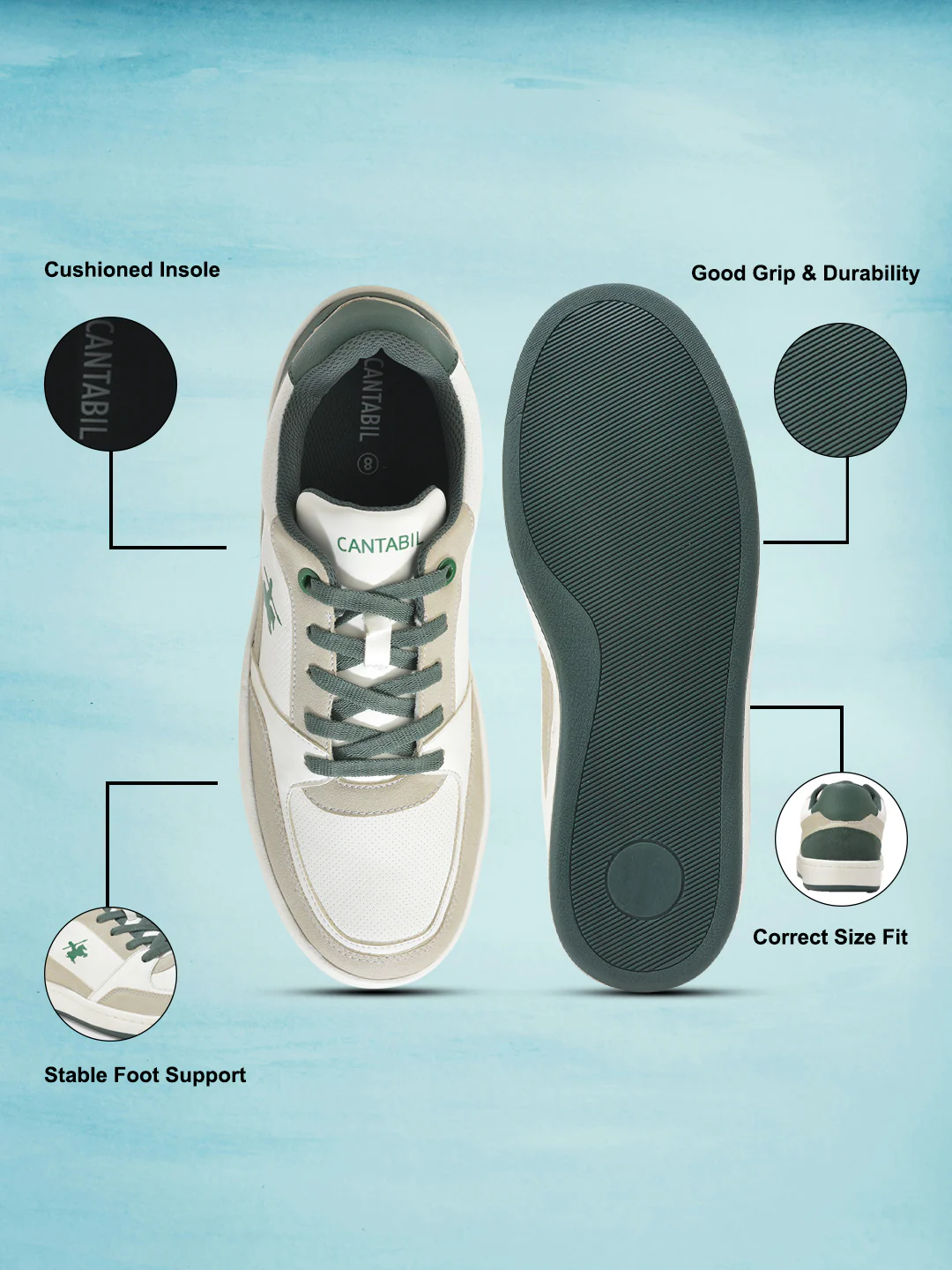 Casual Shoes for Men | Lightweight & Comfortable with Cushioned Insole PU Upper TPR Sole Lace Up Closure - Image 7