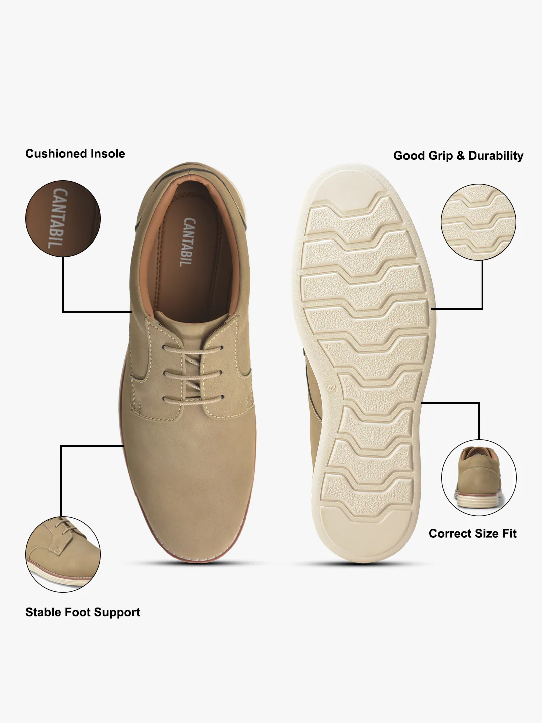 Casual Shoes for Men | Lightweight & Comfortable with Cushioned Insole PU Upper TPR Sole Lace Up Closure - Image 7