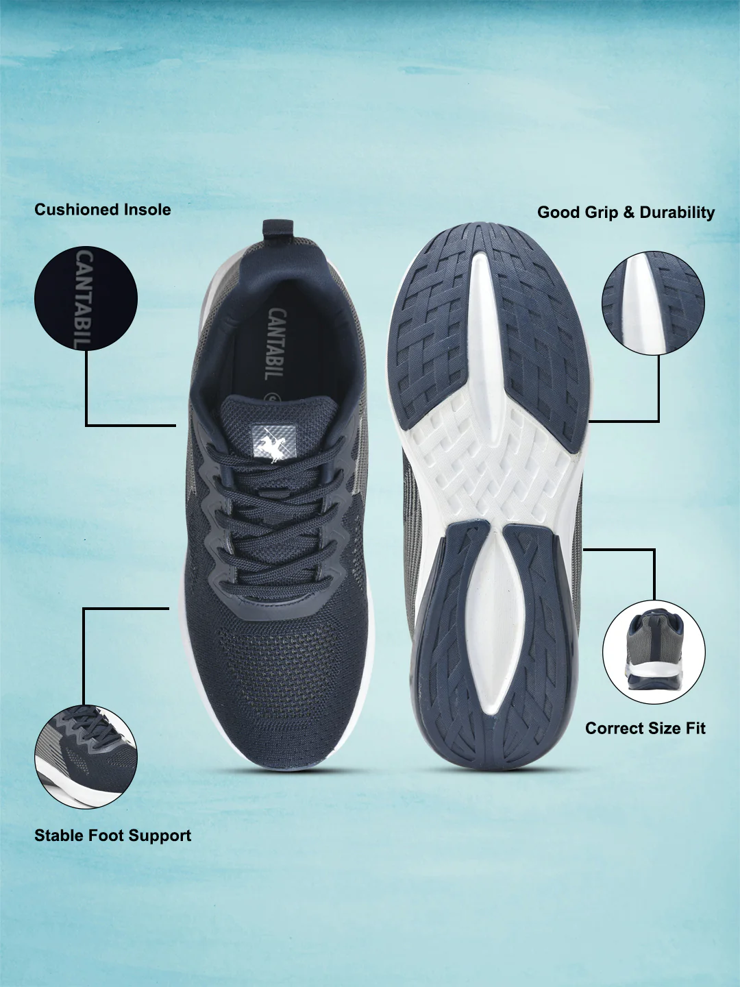 Casual Shoes for Men | Lightweight & Comfortable with Cushioned Insole Flynet Upper Phylon Sole Lace Up Closure - Image 7