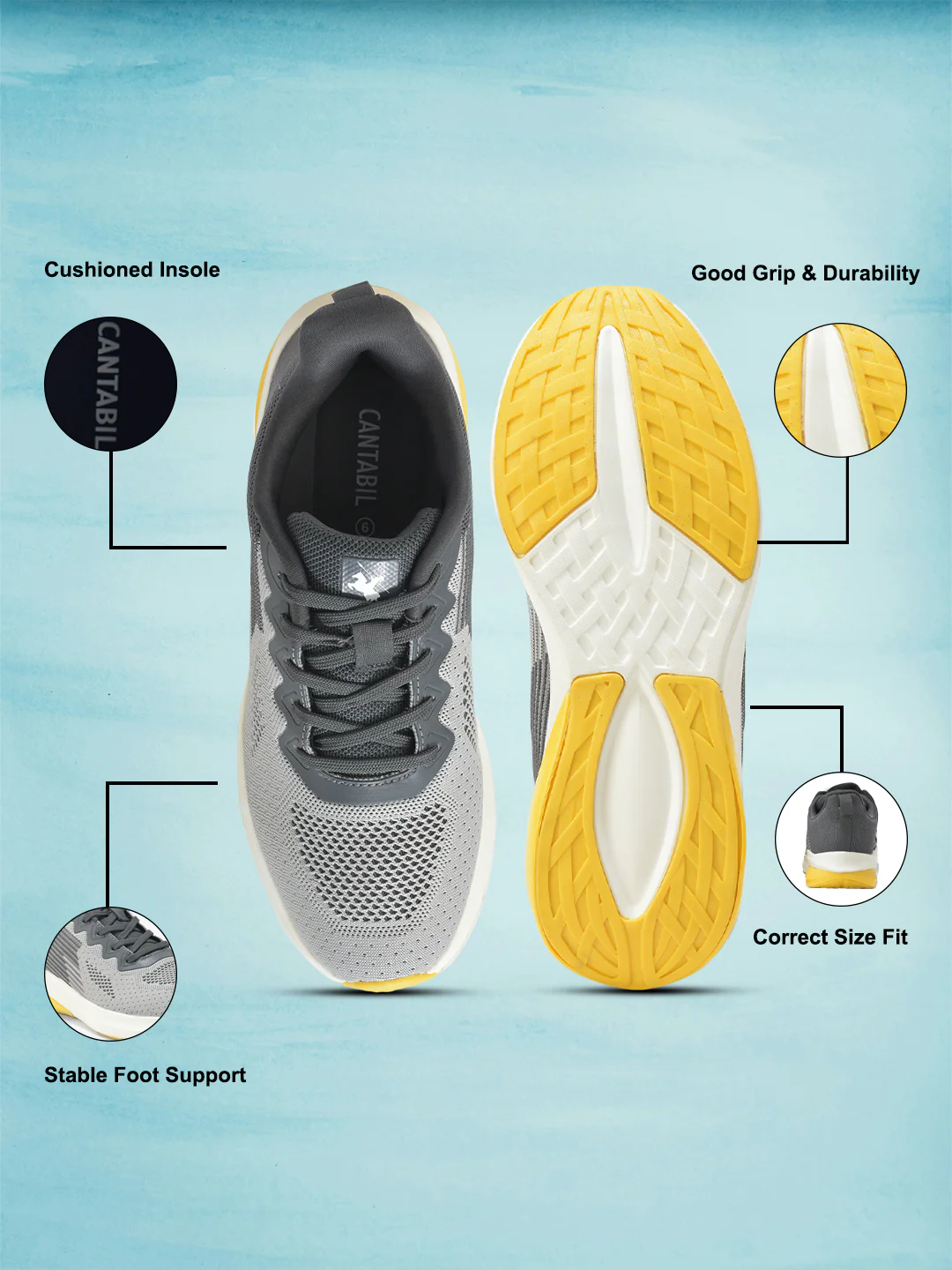 Casual Shoes for Men | Lightweight & Comfortable with Cushioned Insole Flynet Upper Phylon Sole Lace Up Closure - Image 7