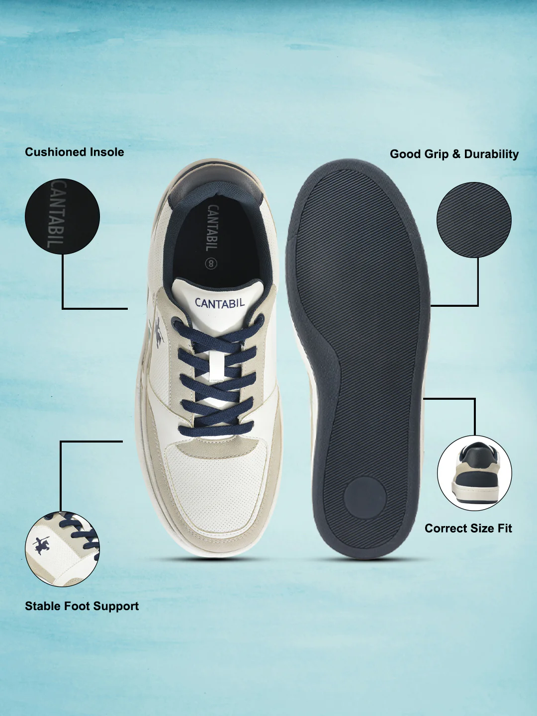 Casual Shoes for Men | Lightweight & Comfortable with Cushioned Insole PU Upper TPR Sole Lace Up Closure - Image 6