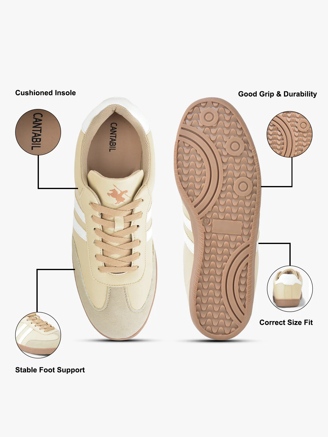 Casual Sneaker Shoes for Men | Lightweight & Comfortable with Cushioned Insole PU (Polyurethane) Upper TPR Sole Lace Up Closure - Image 7