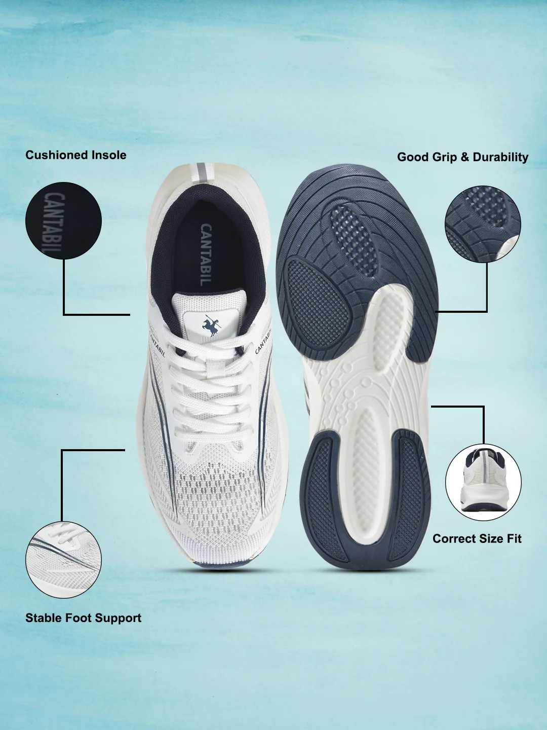 Casual Sports Shoes for Men | Lightweight & Comfortable with Cushioned Insole Flynet Upper Phylon Sole Lace Up Closure - Image 6