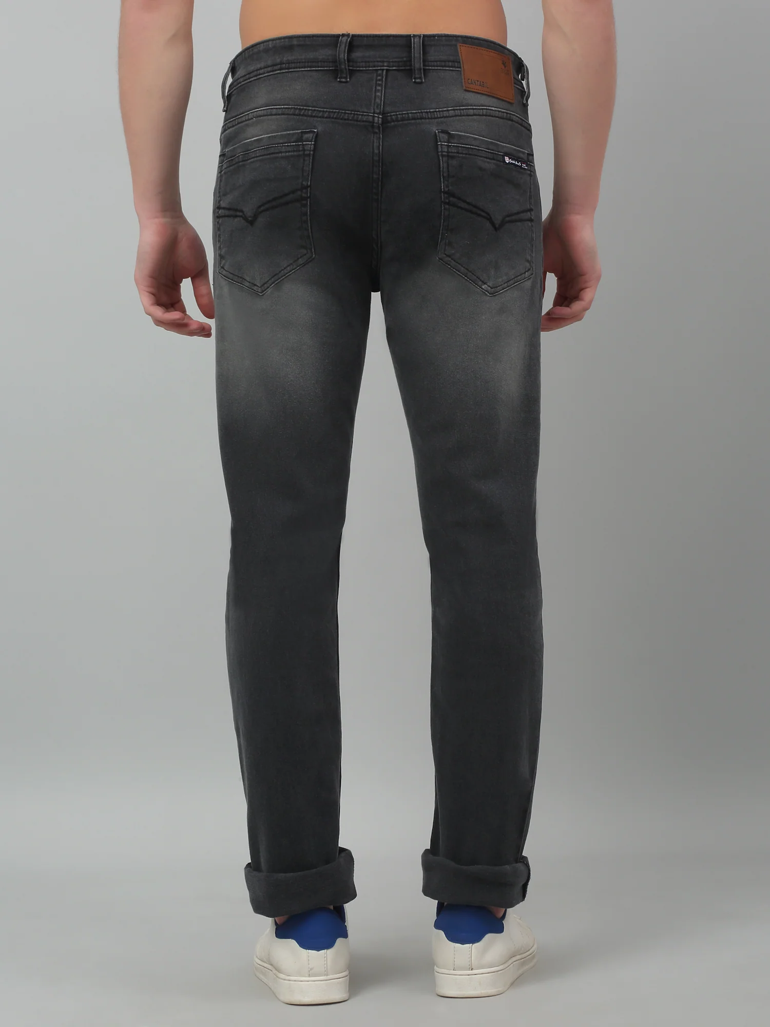 Denim Jeans for Men l Breathable & Soft with Color Fastness Ultra Narrow Fit Cotton Fabric Solid Pattern Button Closure - Image 2