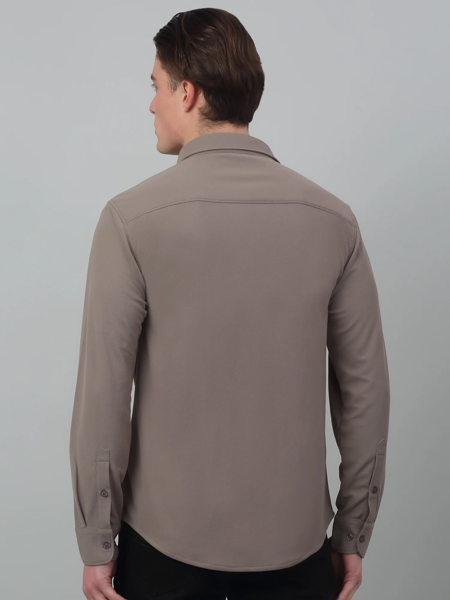 Casual Shirt for Men | Breathable & Soft with Color Fastness Regular Fit Spread Collar Neck Poyester Fabric Solid Pattern - Image 2