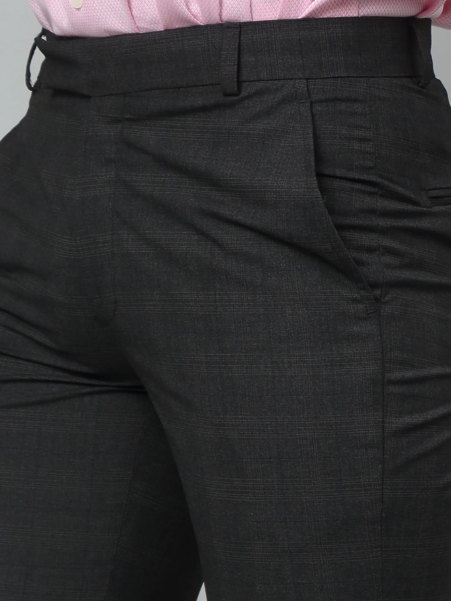 Formal Trouser for Men | Breathable & Soft with Color Fastness Regular Fit Poly Viscose Fabric Checkered Pattern Hook & Eye Closure - Image 5
